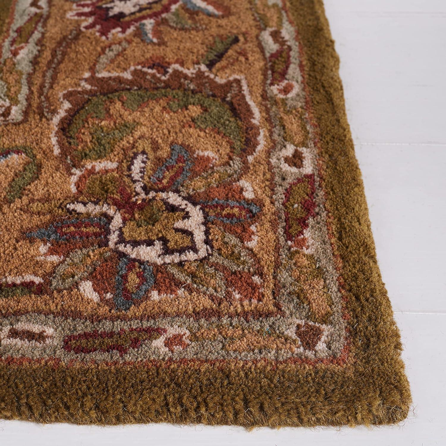 SAFAVIEH Classic Gloria Traditional Wool Area Rug, Olive/Camel, 2' x 3'