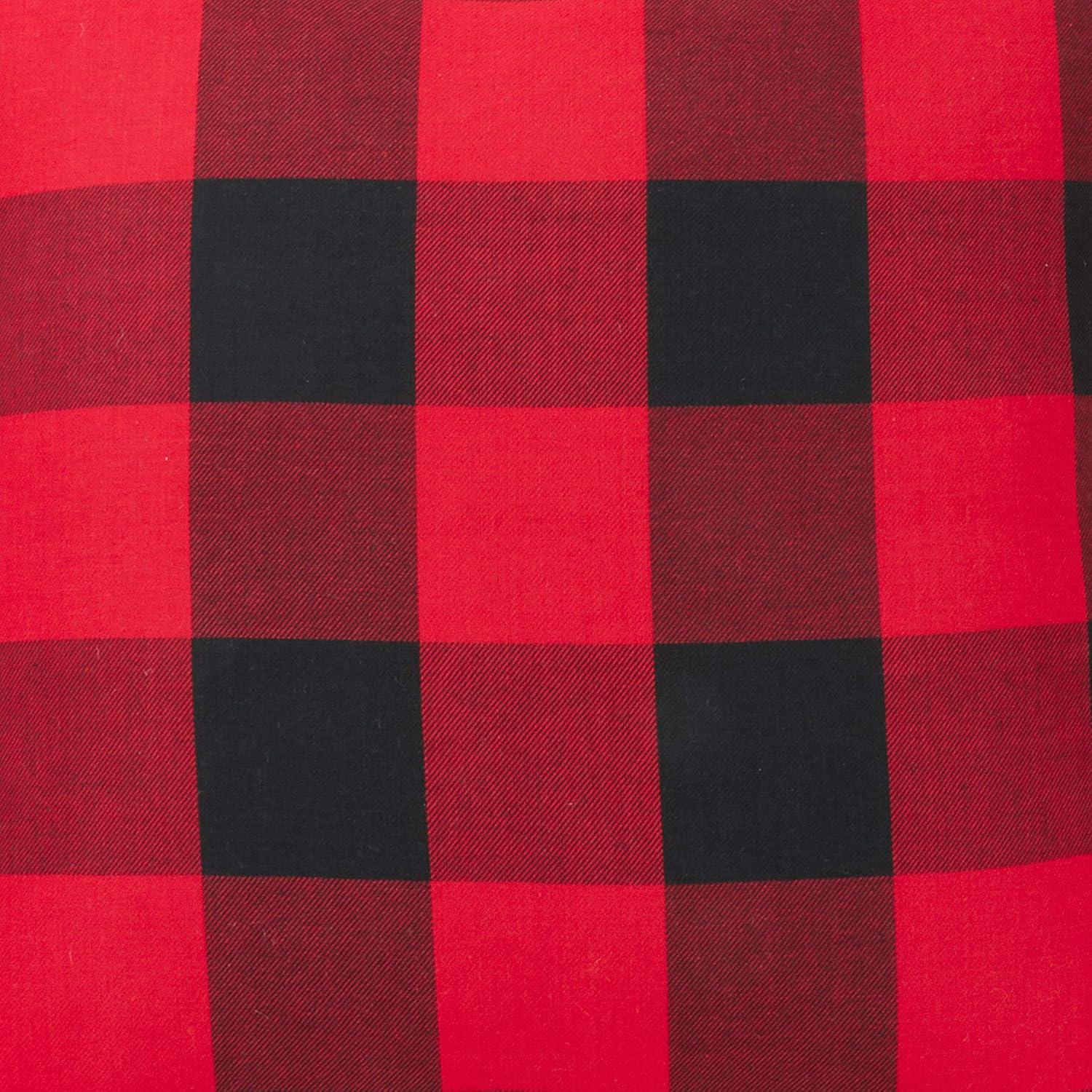 Red Buffalo Check Plaid Cotton Throw Pillow Cover 20"