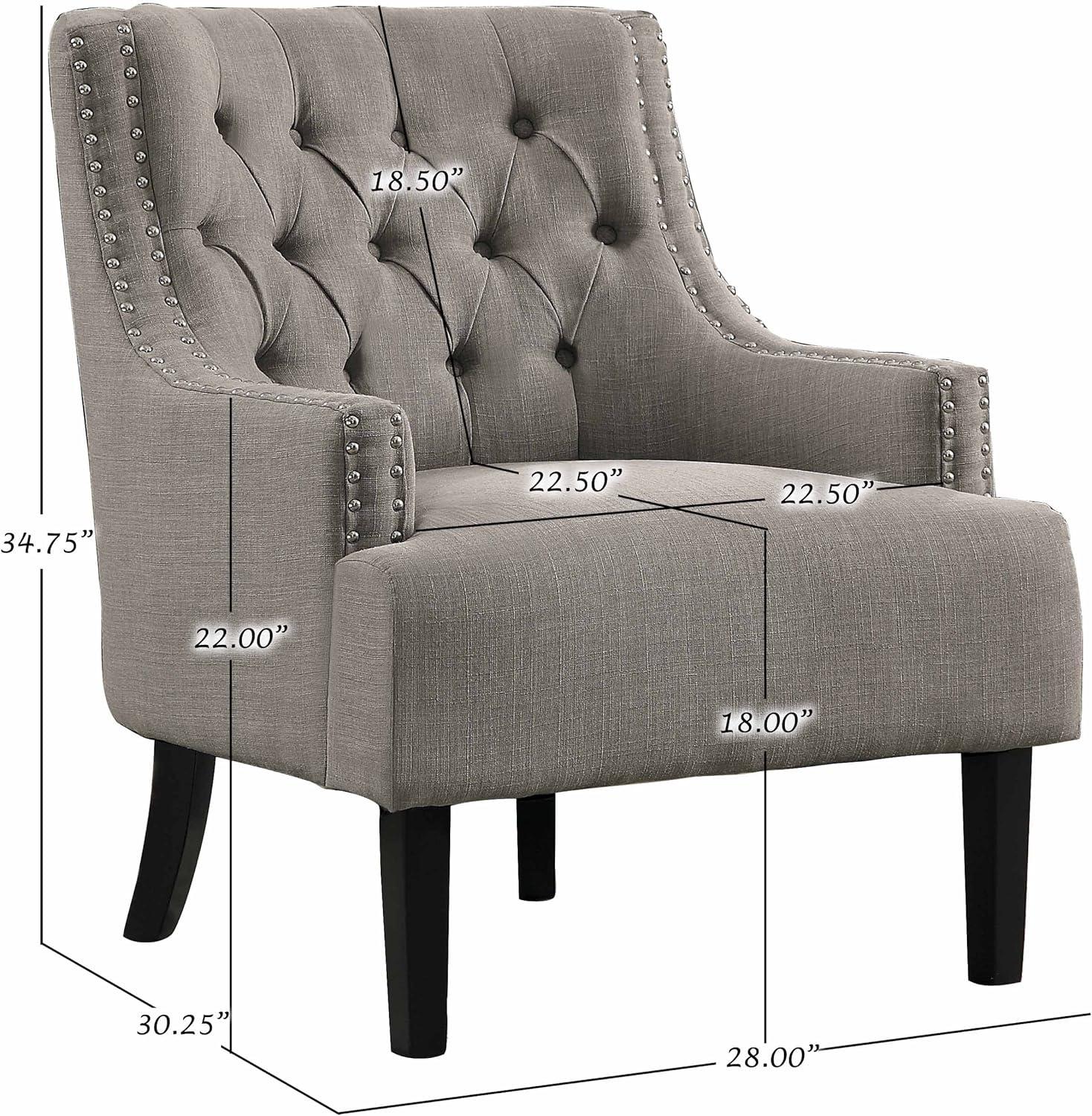 Lexicon Charisma Upholstered Accent Chair in Taupe