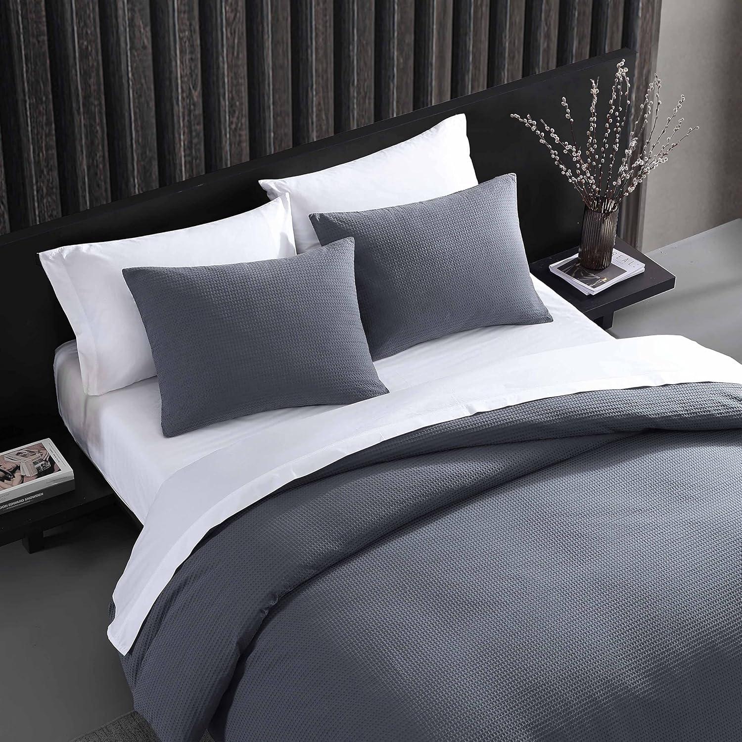 Vera Wang Waffle Pique Cotton Duvet Cover Set