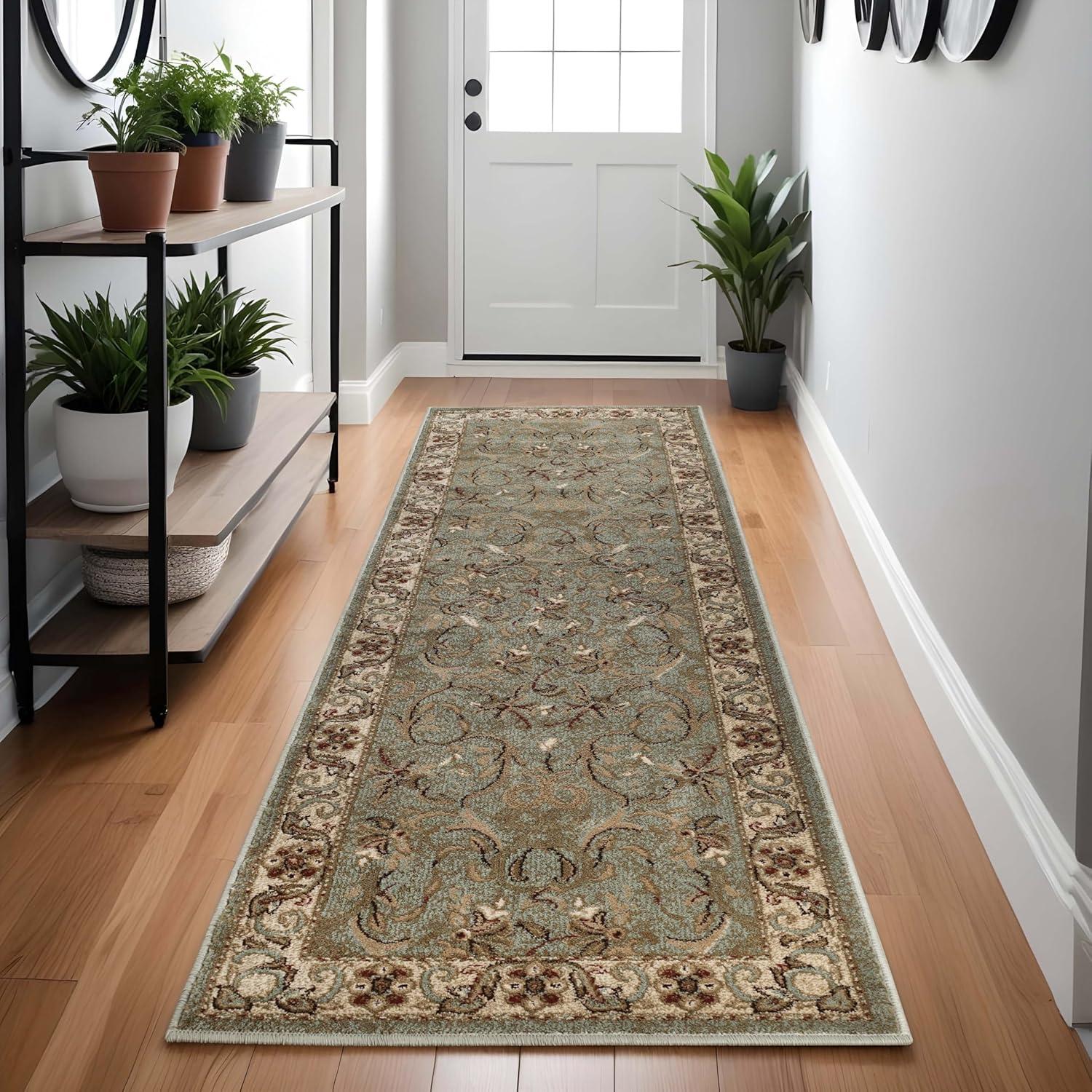 Heritage Traditional Floral Scroll Vines Indoor Or Area Rug