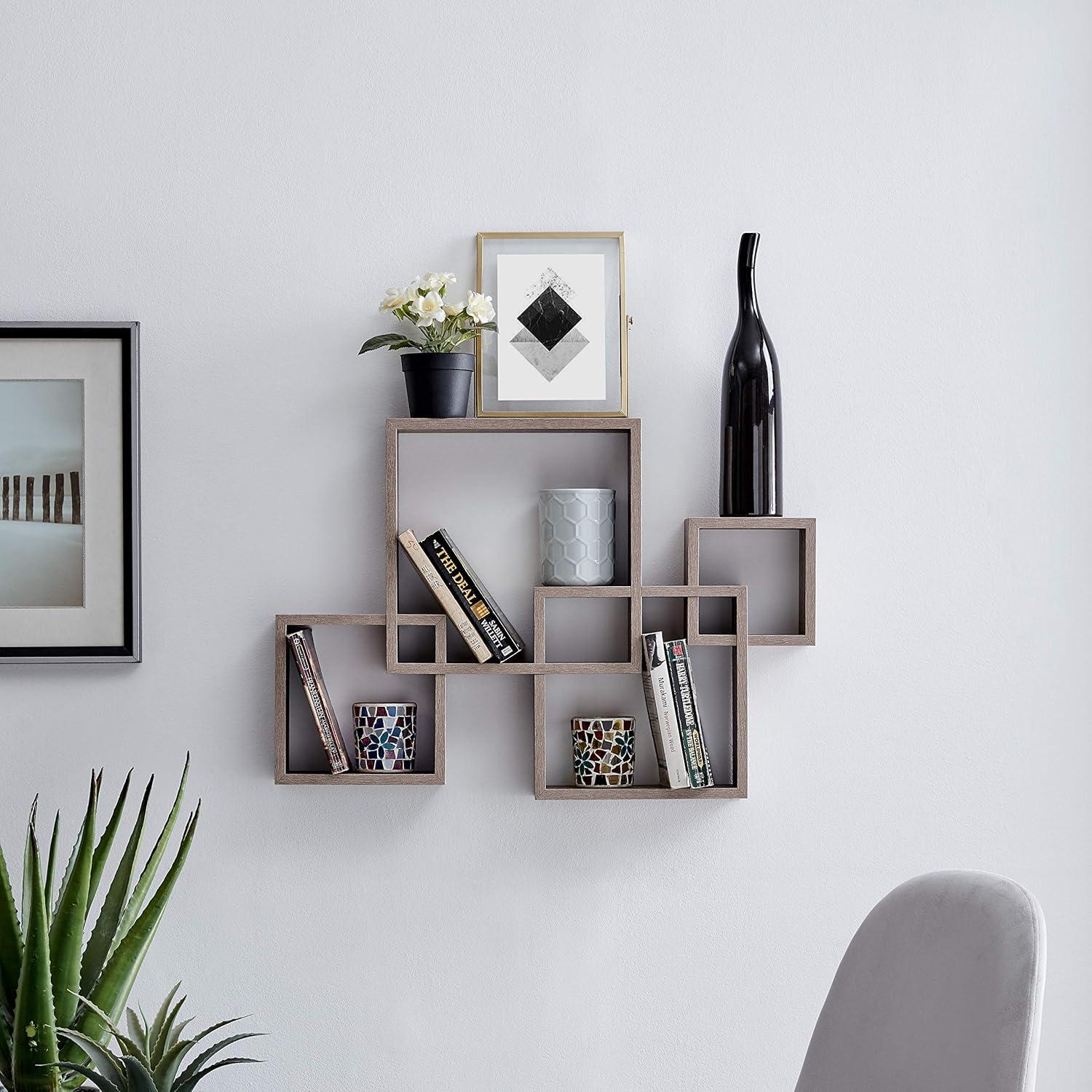 Danya B. Intersecting Cube Shelves - Weathered Oak