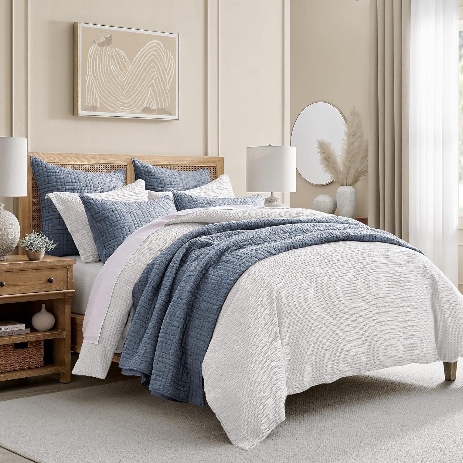 Melange Stitch White Euro Sham Set of 2 - Levtex Home