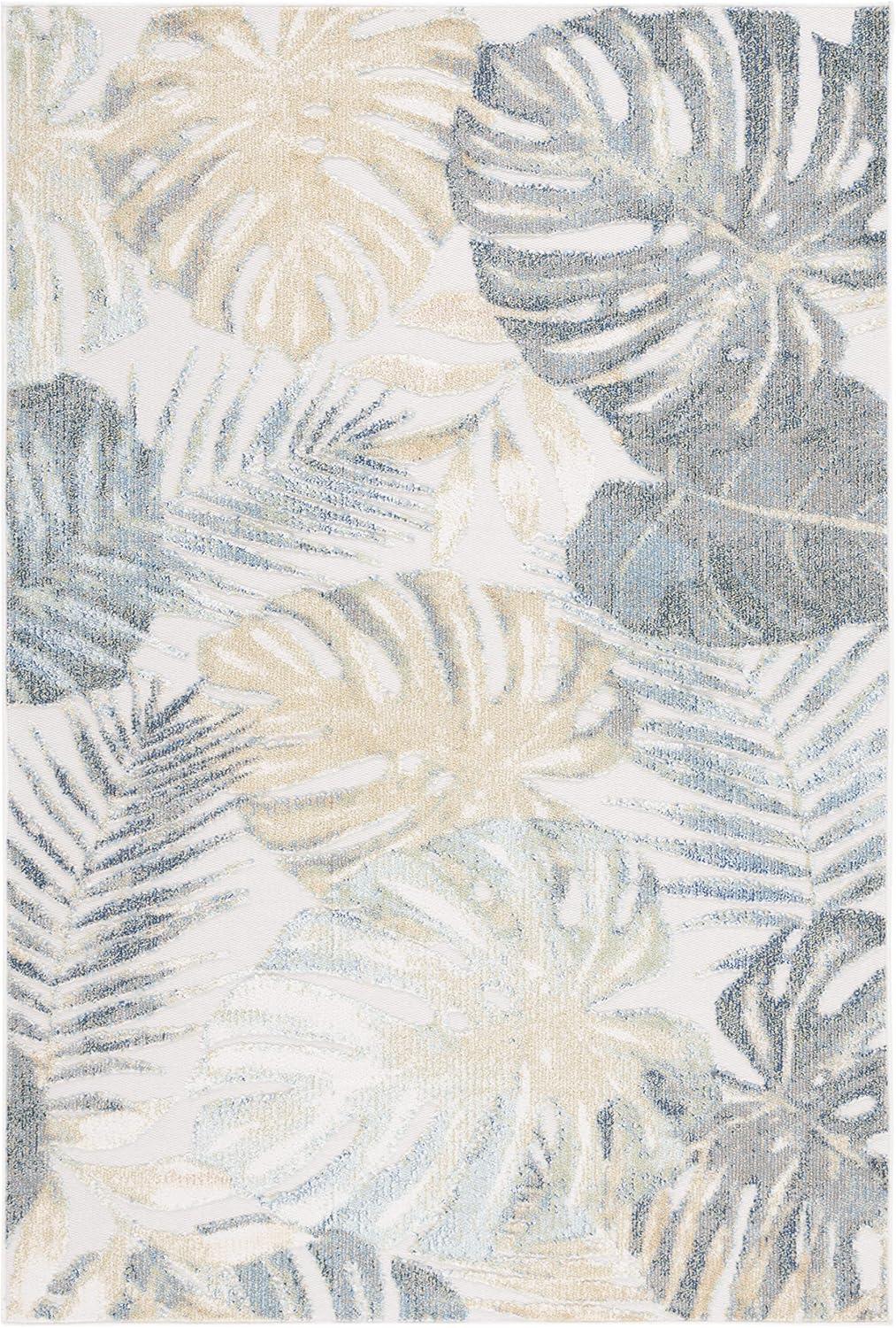 Sarasota SAR112 Power Loomed Area Rug - Light Green/Ivory - 4'5"x6'5" - Safavieh.