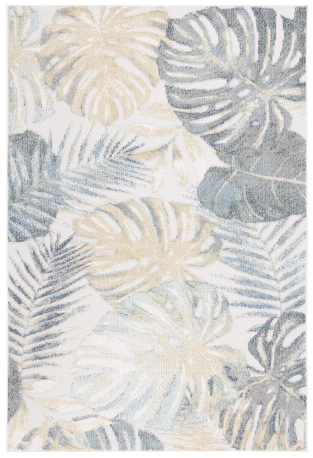 Sarasota SAR112 Power Loomed Area Rug - Light Green/Ivory - 4'5"x6'5" - Safavieh.