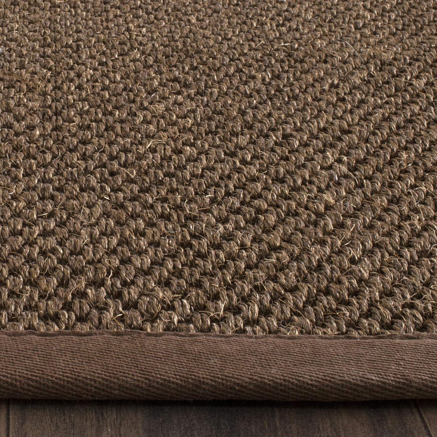 Handmade Brown Wool and Cotton Non-slip Area Rug, 8' x 10'