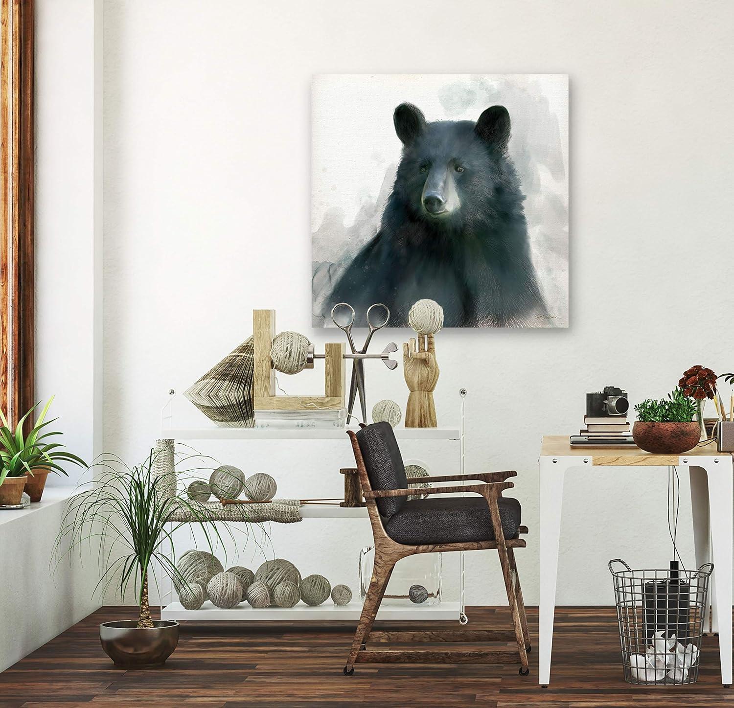 Wexford Home Rainsoft Bear -Gallery Wrapped Canvas - yellow, blue, green, red, black, white 32X32