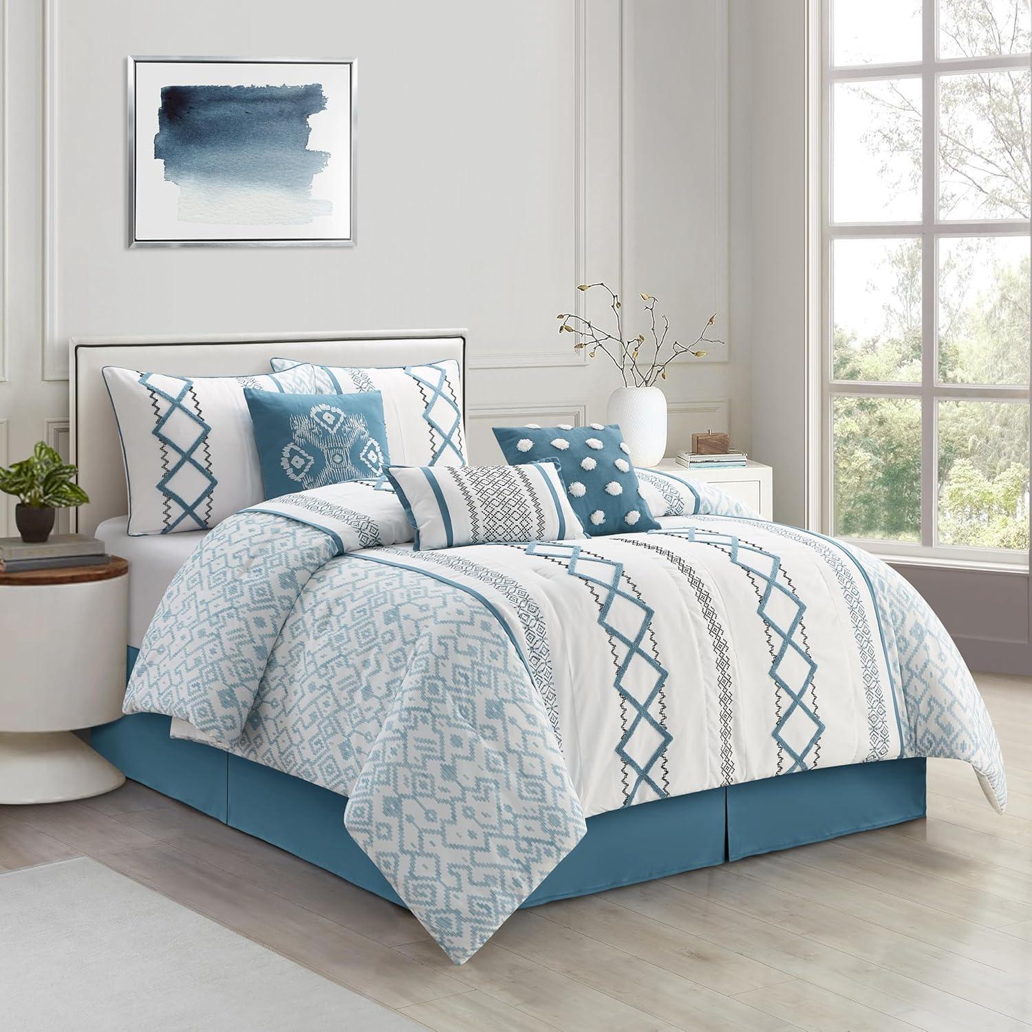 Nanshing America, Inc Anthony Microfiber 7 Piece Comforter Set