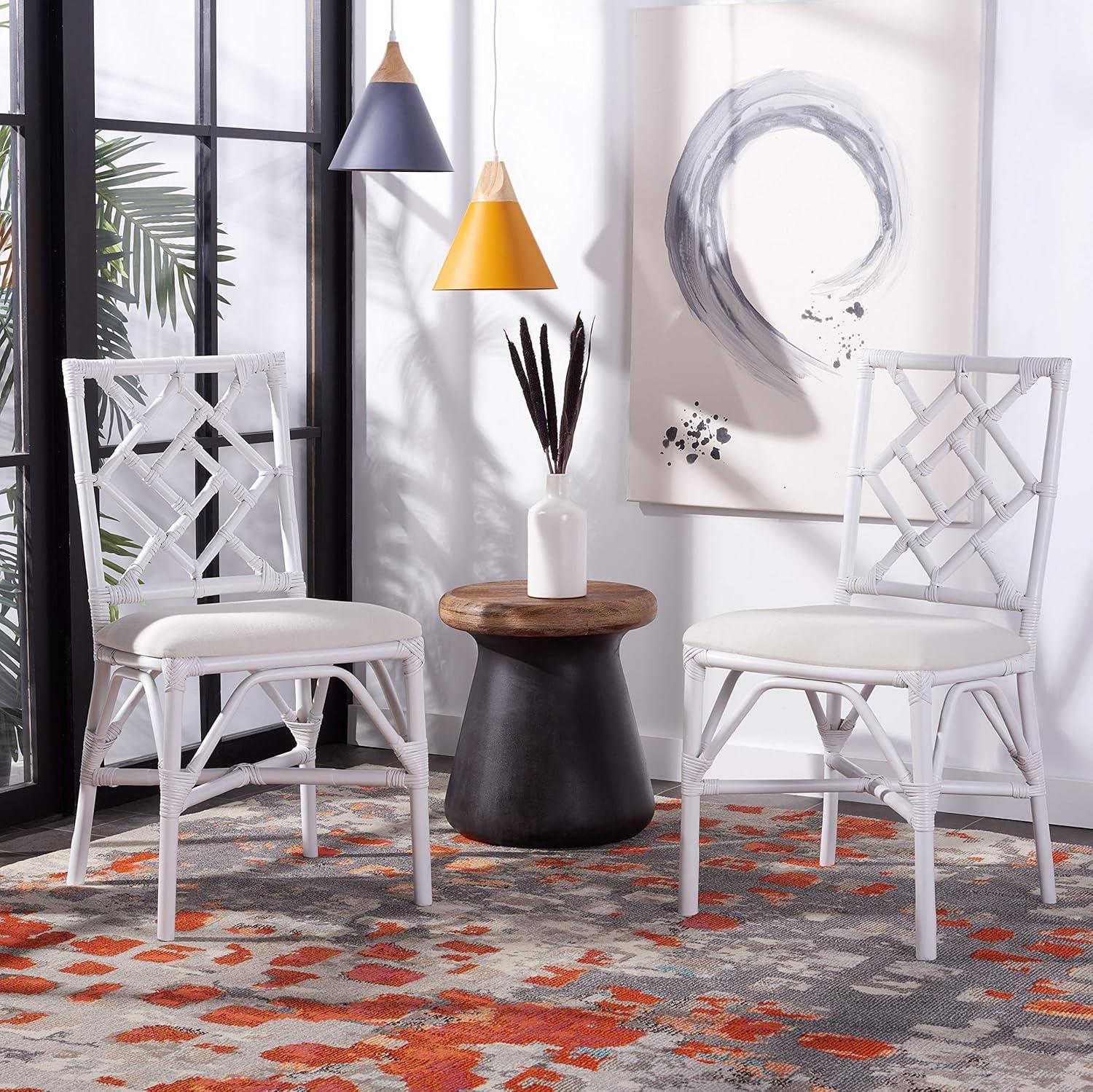 Bhumi Accent Chair W/ Cushion (Set of 2) - ACH6509 - White/White - Safavieh
