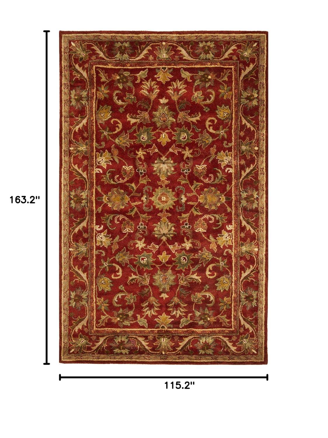 SAFAVIEH Antiquity Carmella Floral Bordered Wool Area Rug, Red, 9'6" x 13'6"
