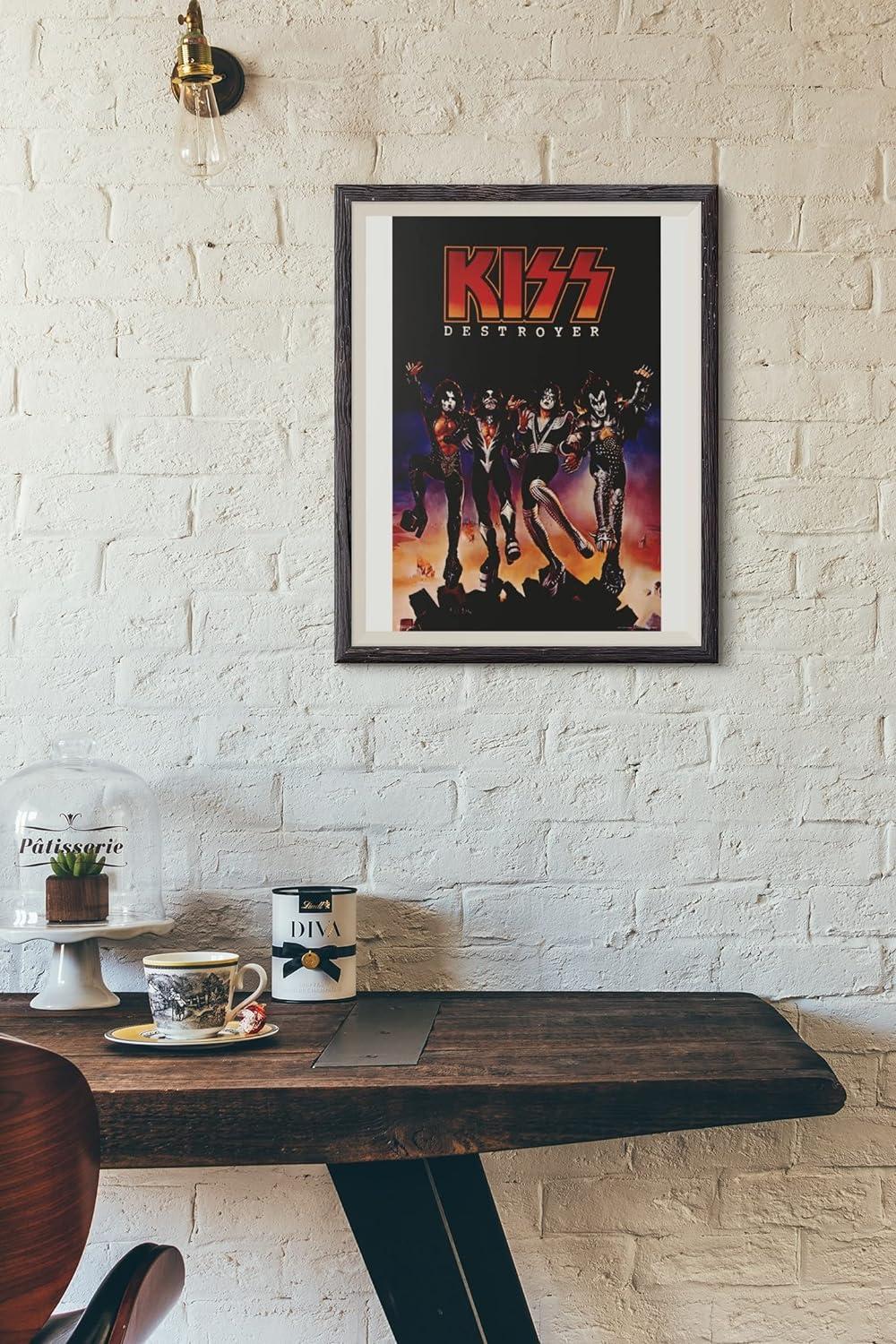 Kiss Band Destroyer Poster Album Cover Merchandise Collectibles Kiss Memorabilia Heavy Metal Music Merch 1970s Retro Vintage Cool Wall Decor Room Home Gift Cool Wall Art Print Poster 12x18