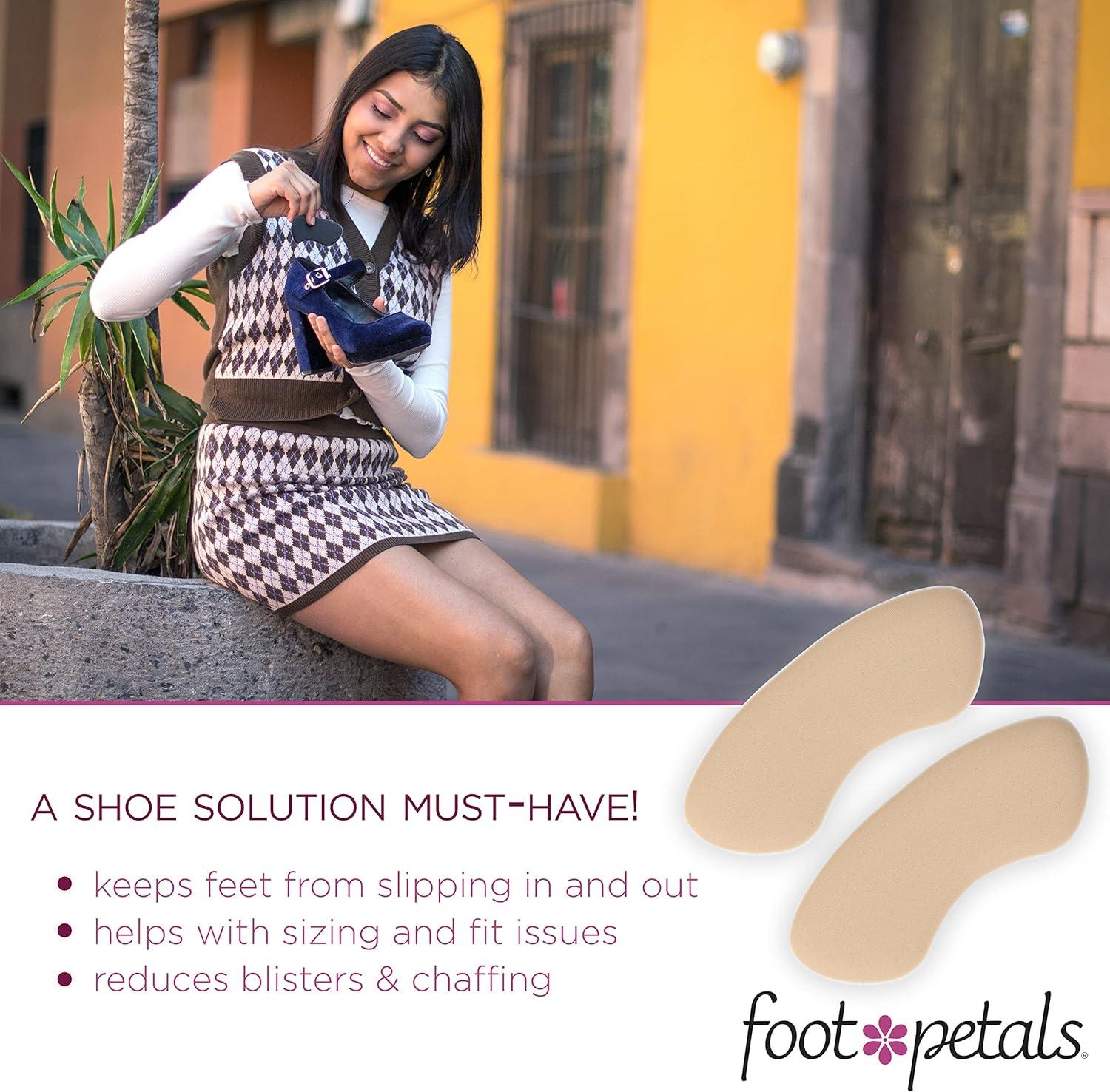 Fancy Feet Back-of-Heel Cushions - One Pair of Cushioned Heel Inserts to Prevent Rubbing and Blisters from Uncomfortable Shoes, Khaki