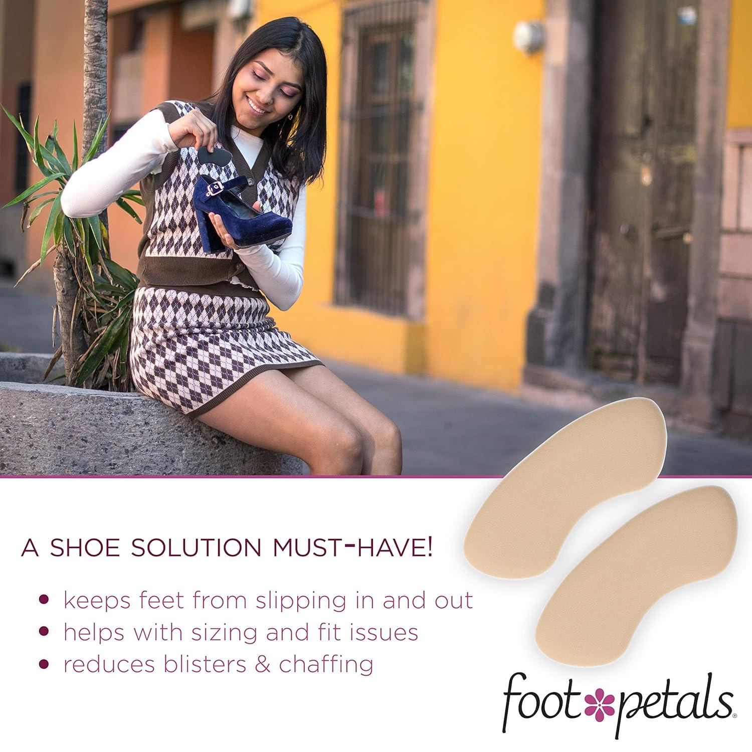 Fancy Feet Back-of-Heel Cushions - One Pair of Cushioned Heel Inserts to Prevent Rubbing and Blisters from Uncomfortable Shoes, Khaki