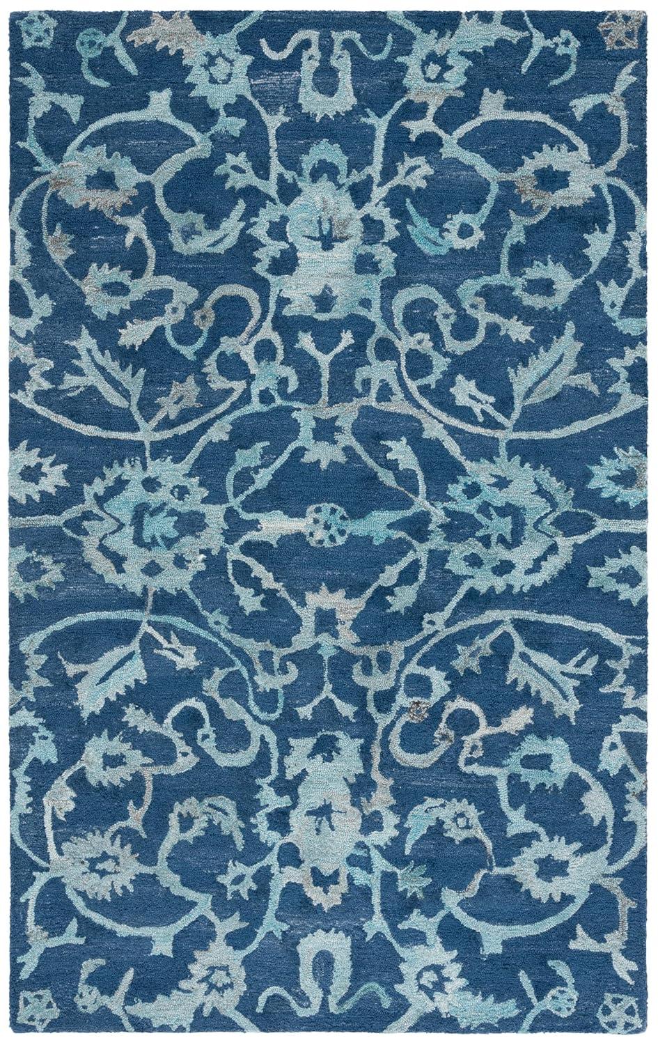Anatolia AN401 Handmade Tufted Accent Rug - Navy - 3' X 5' - Safavieh