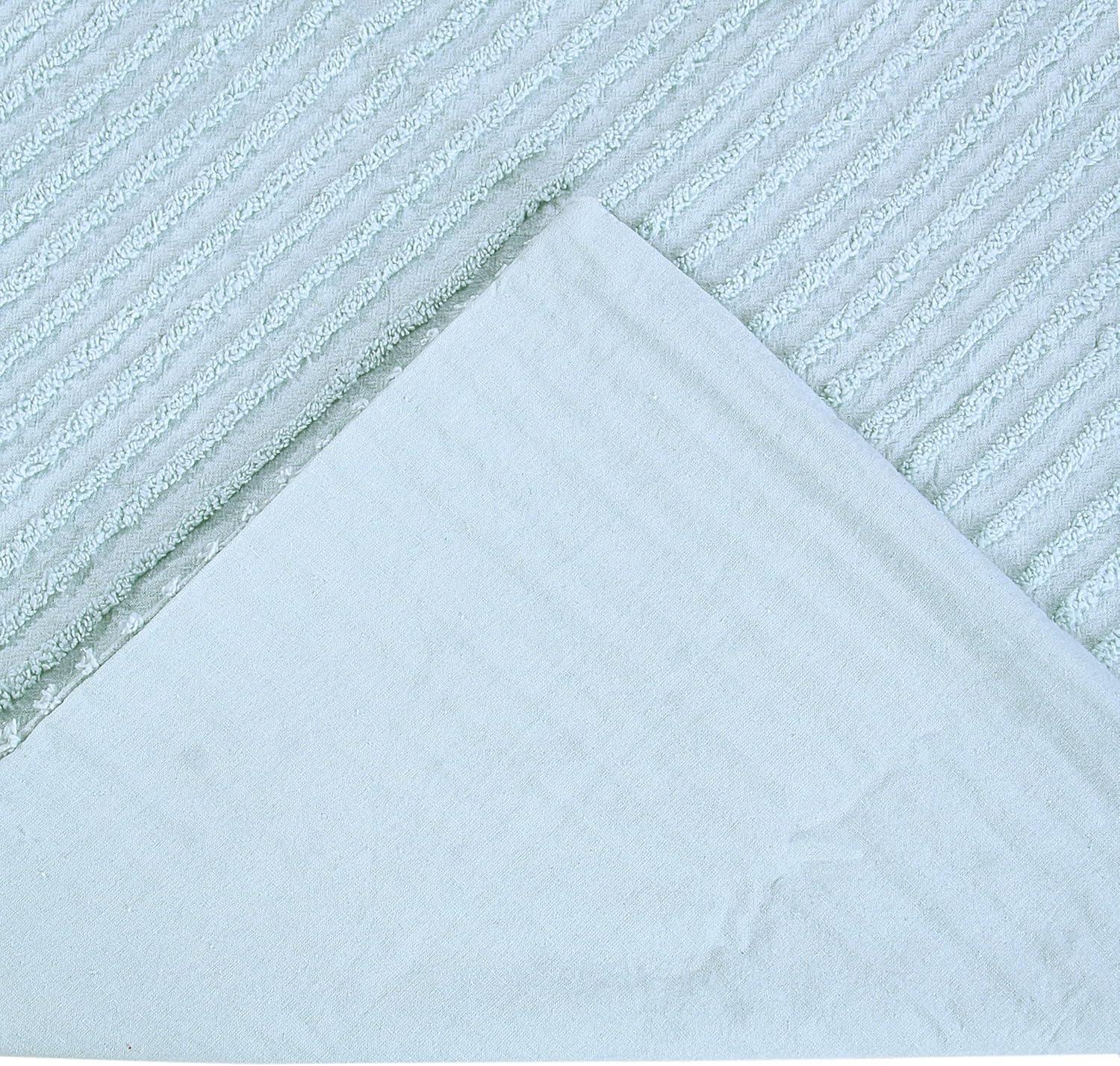 Better Trends Jullian 100% Cotton Tufted Pillow Sham with Stripe Pattern Machine Washable Pillow Cover
