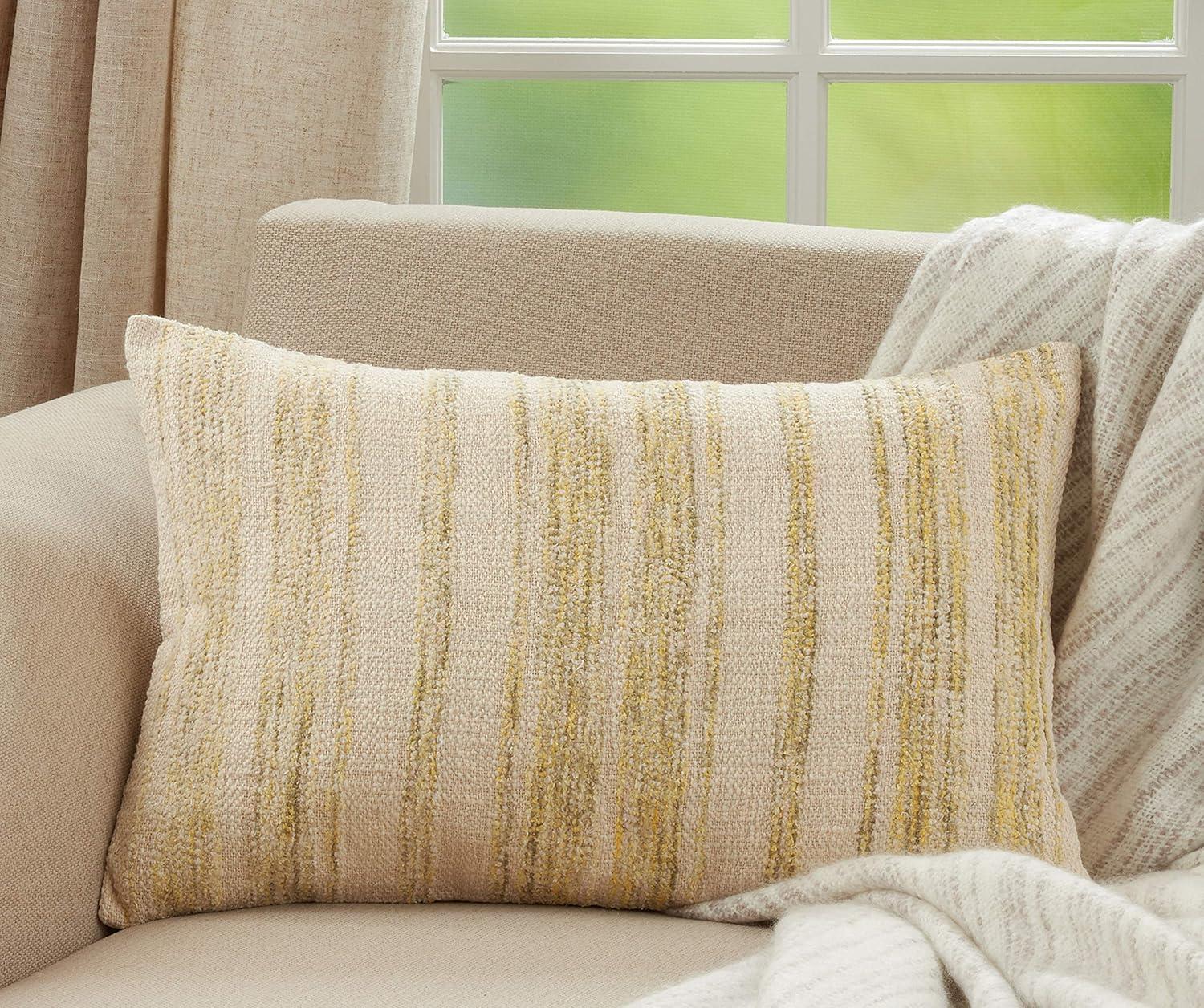 Saro Lifestyle Striped Woven  Decorative Pillow Cover