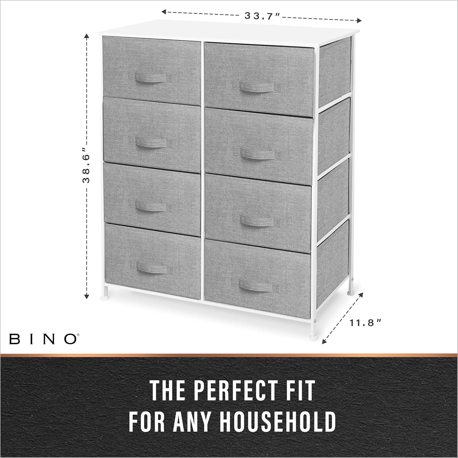 Bigroof Dresser Storage Organizer, Fabric Drawers Closet of Drawers Storage Unit for Bedroom Steel Frame Wood Top(Light Gray-7 Drawers)