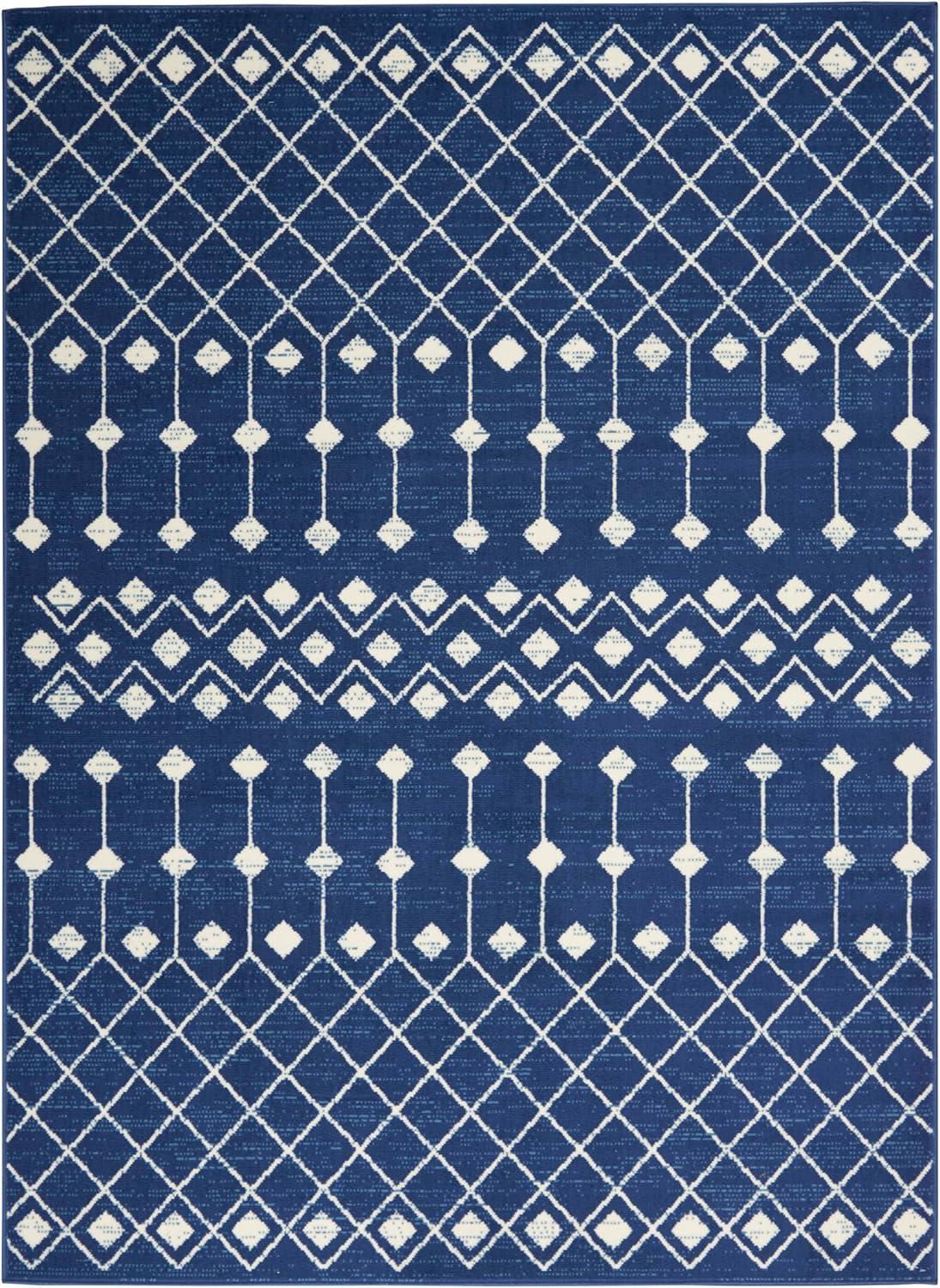 Nourison Grafix GRF37 Navy/White Indoor Area Rug - 6' x 9'