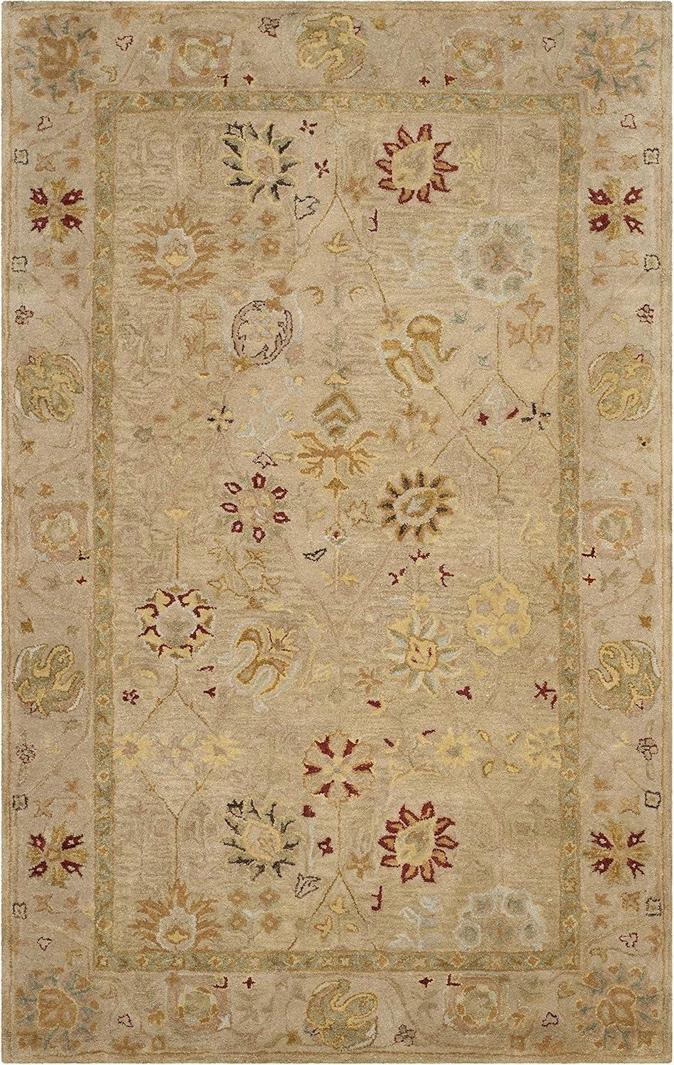 Antiquity AT859 Hand Tufted Indoor Accent Rug - Taupe/Beige - 2'x3' - Safavieh