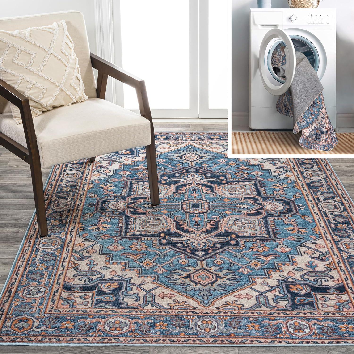 Cirali Ornate Large Medallion Washable Area Rug - JONATHAN Y