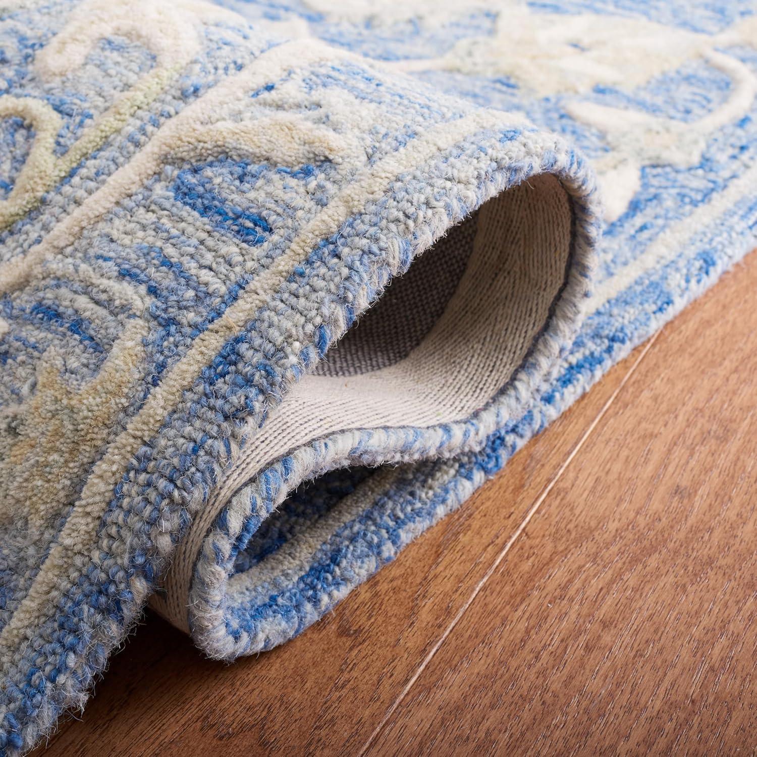 Glamour GLM624 Hand Tufted Indoor Area Rug - Blue/Beige - 6'x6' - Safavieh