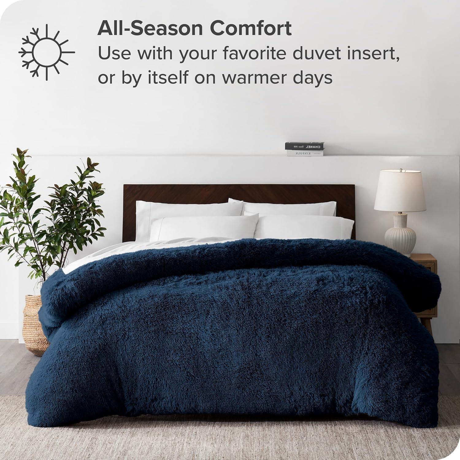 Bare Home Shaggy Fleece Plush Duvet Cover