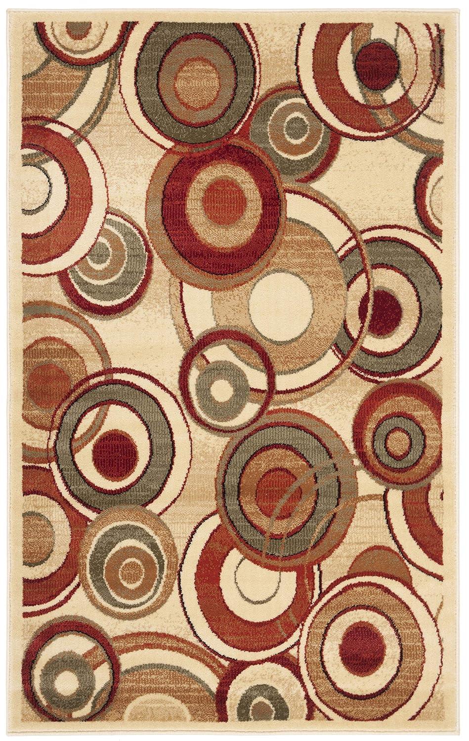Lyndhurst LNH225 Power Loomed Area Rug - Ivory/Multi - 5'3"x7'6" - Safavieh.