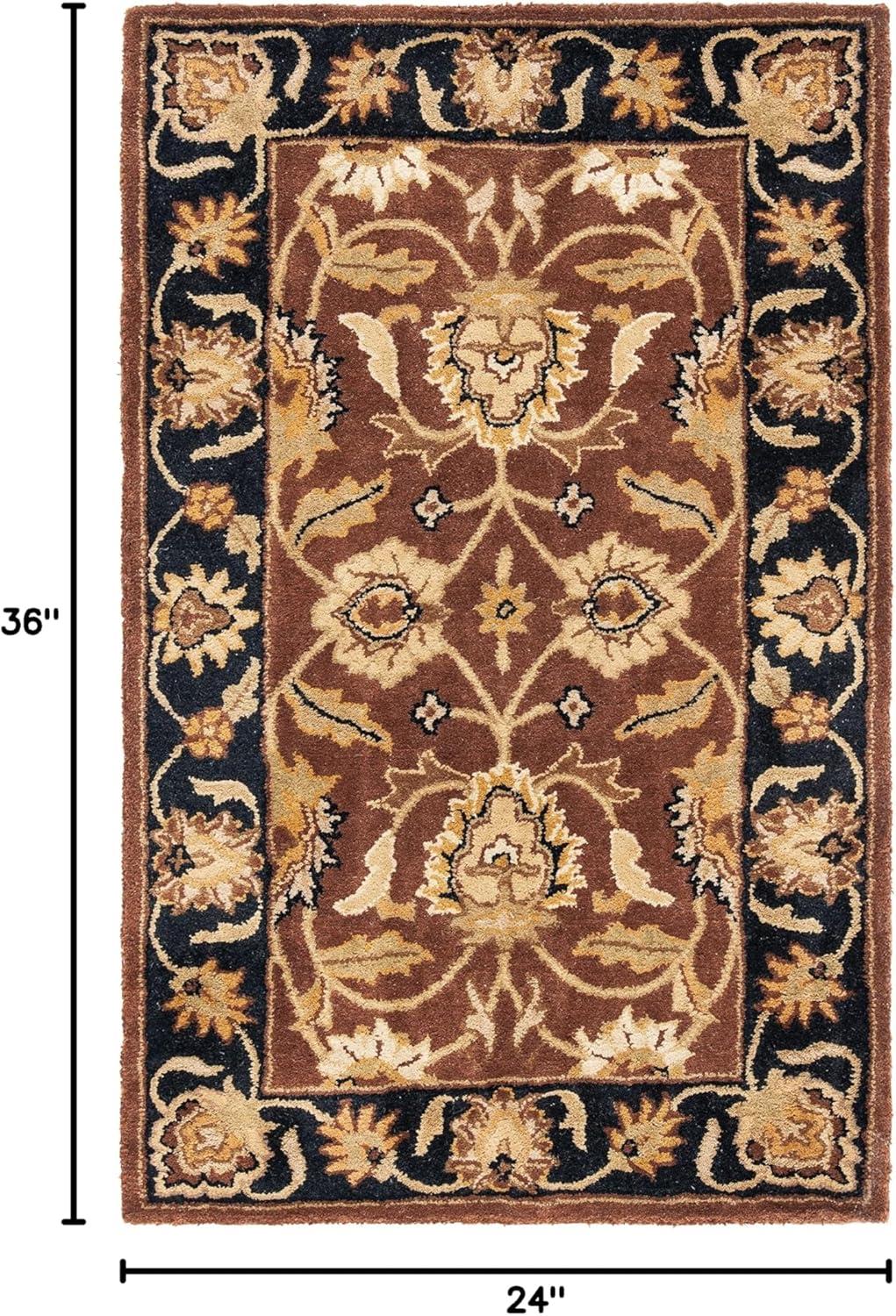 SAFAVIEH Classic Shanelle Traditional Wool Area Rug, Rust/Black, 2' x 3'