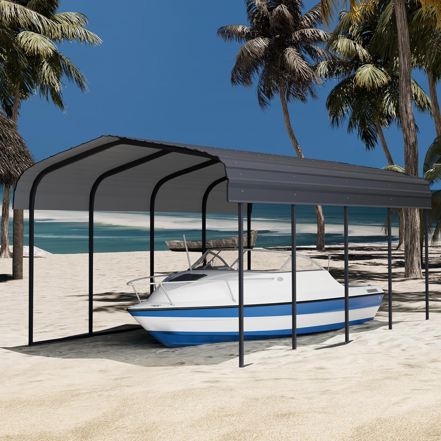 Steel Carport, Galvanized Multiple Sizes