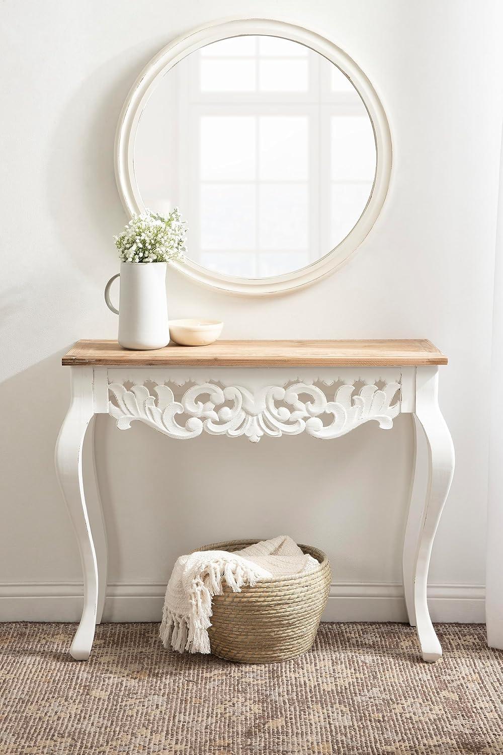 Kate and Laurel Antonella Rectangle Wood Console Table, 38x13x30, Rustic Brown