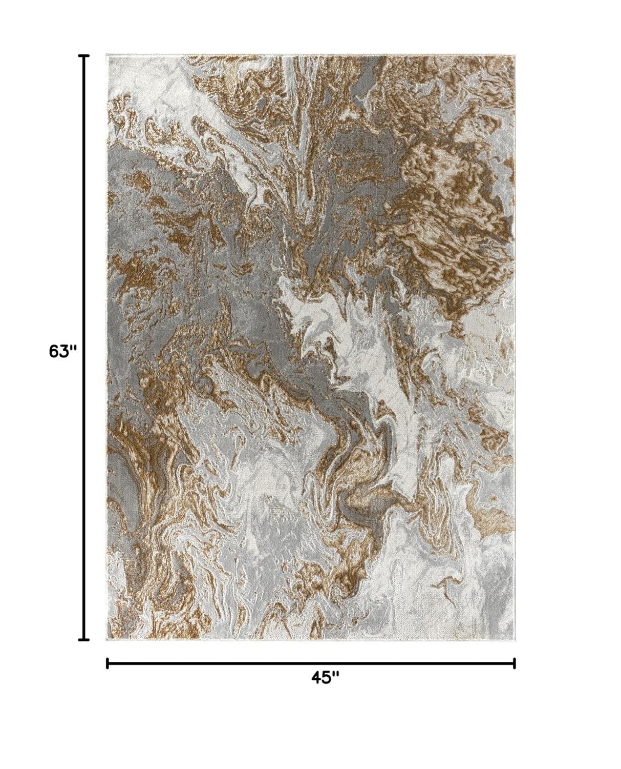 Luxe Weavers Marble Swirl Abstract Area Rug, Gray 4x5