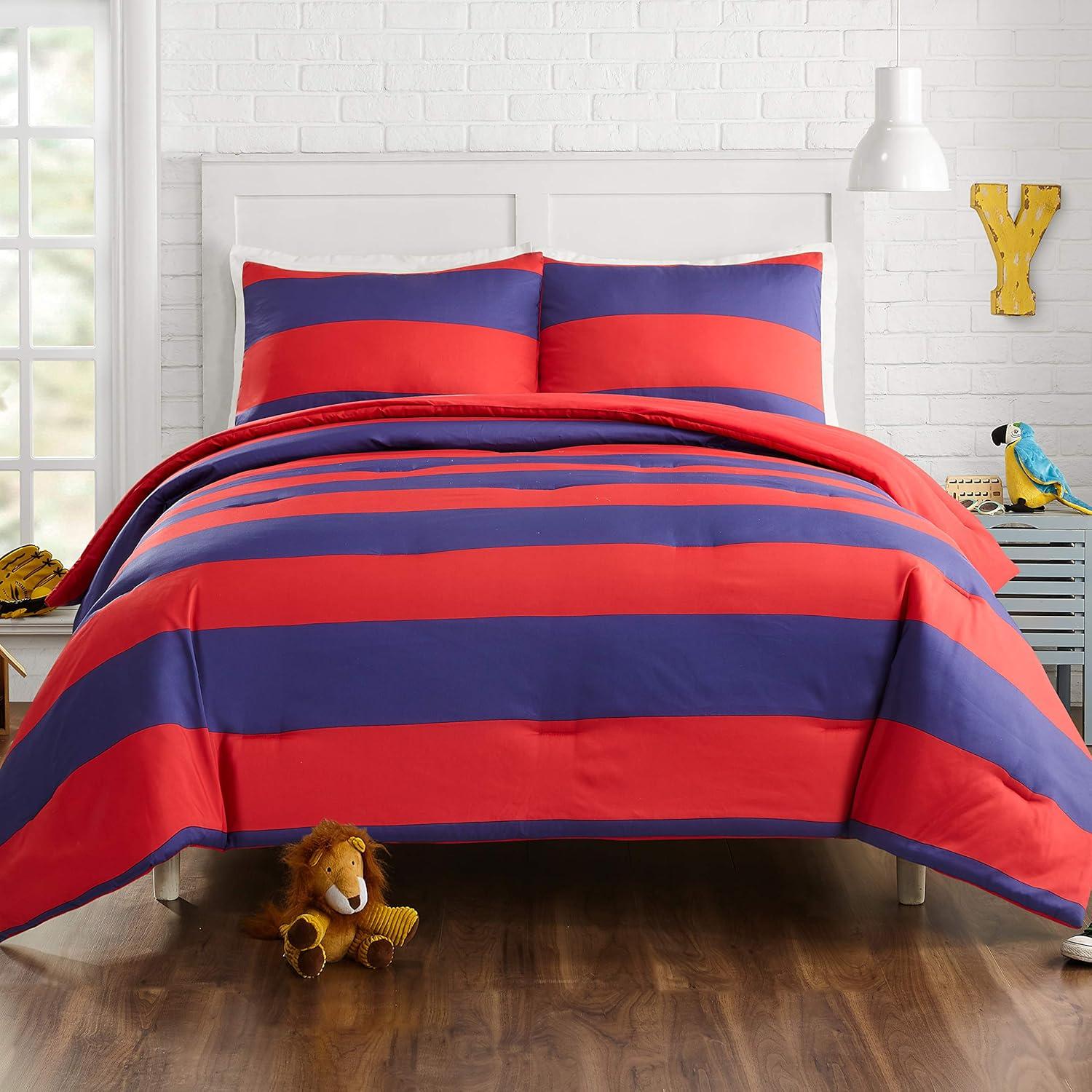 Lavelle Stripe Microfiber Comforter Set