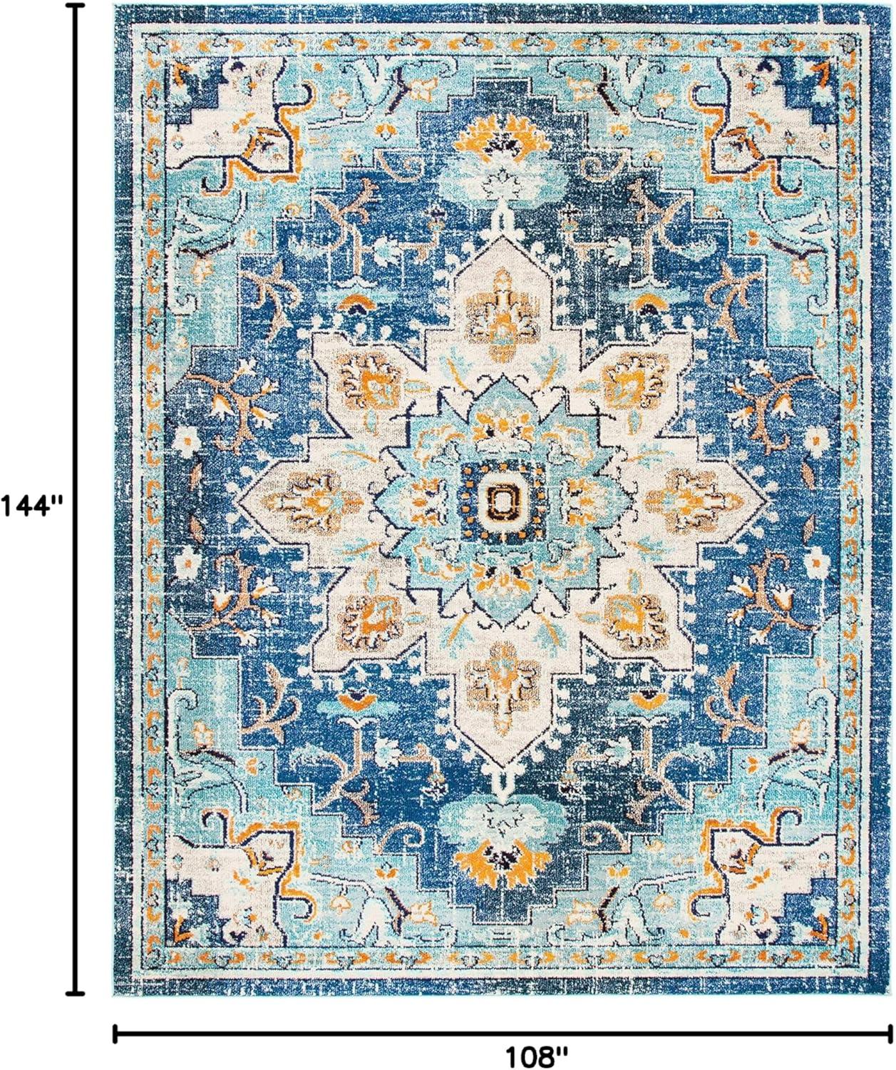 Madison MAD473 Power Loomed Indoor Area Rug - Blue/Light Blue - 8'9"x11'9" - Safavieh.