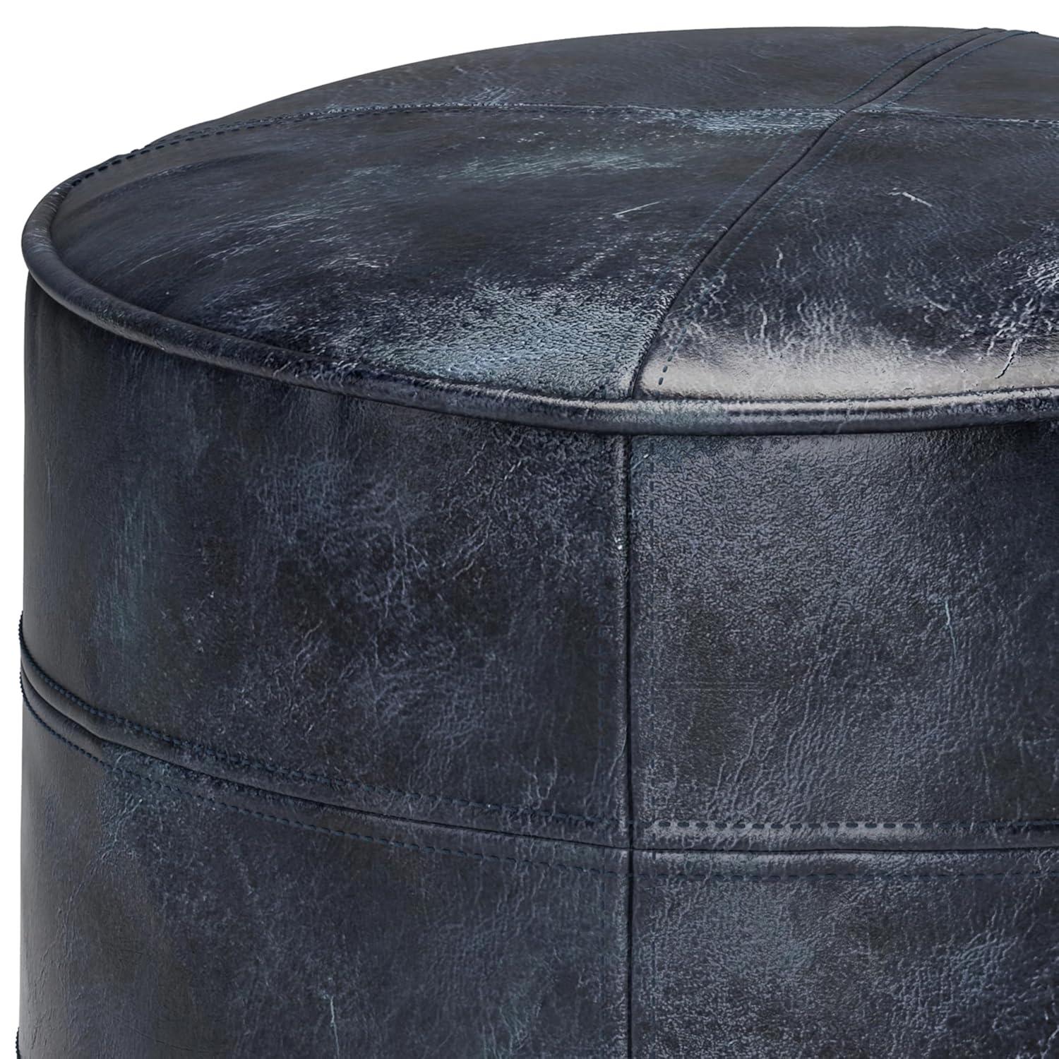 Simpli Home Connor 18"W Round Pouf
