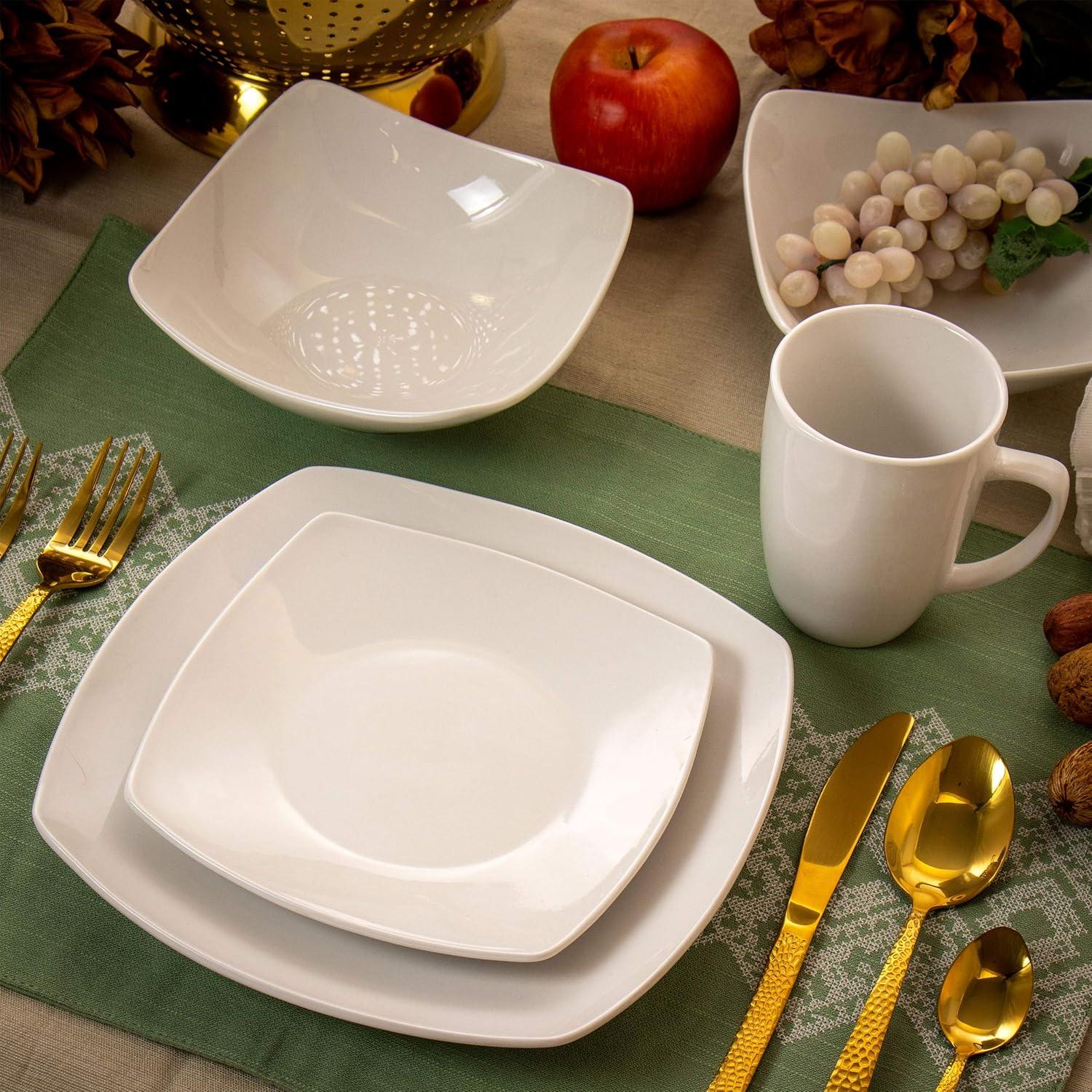 Hayes 16 Piece Porcelain China Dinnerware Set - Service for 4