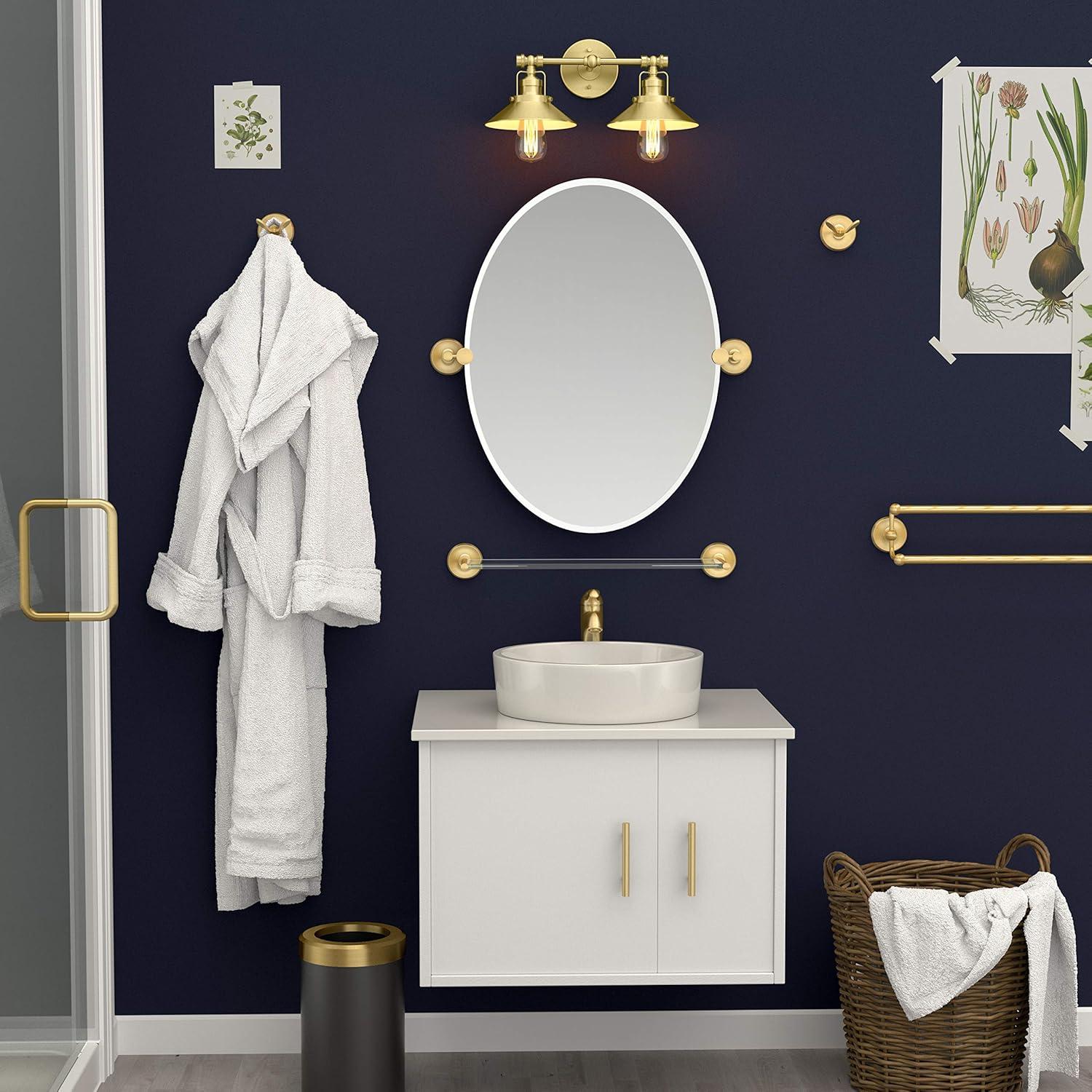 Designer II Frameless Rectangle Bathroom Vanity Mirror | Pivoting (Tilts) and Beveled Mirror