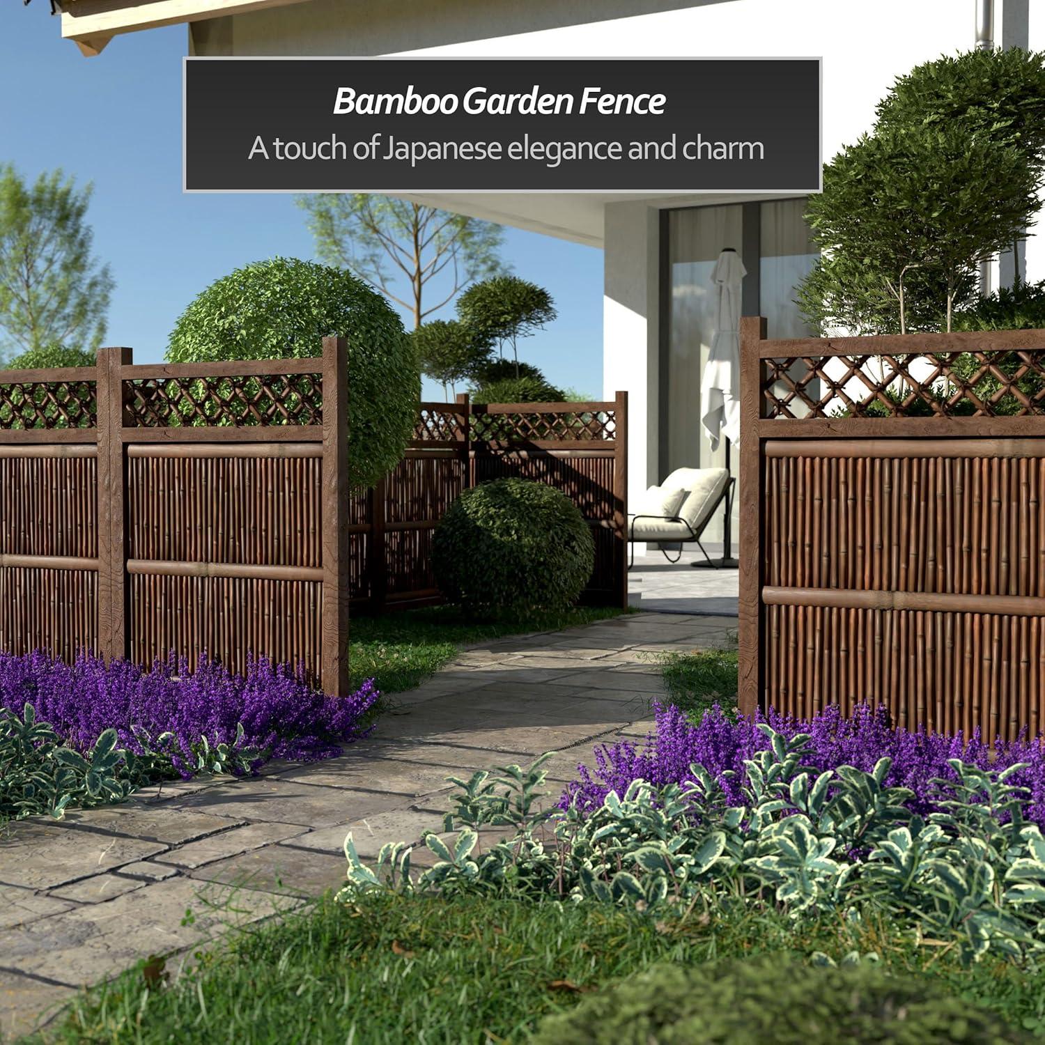 4 ft. H x 5.5 ft. W Japanese Zen Garden Fence Panel