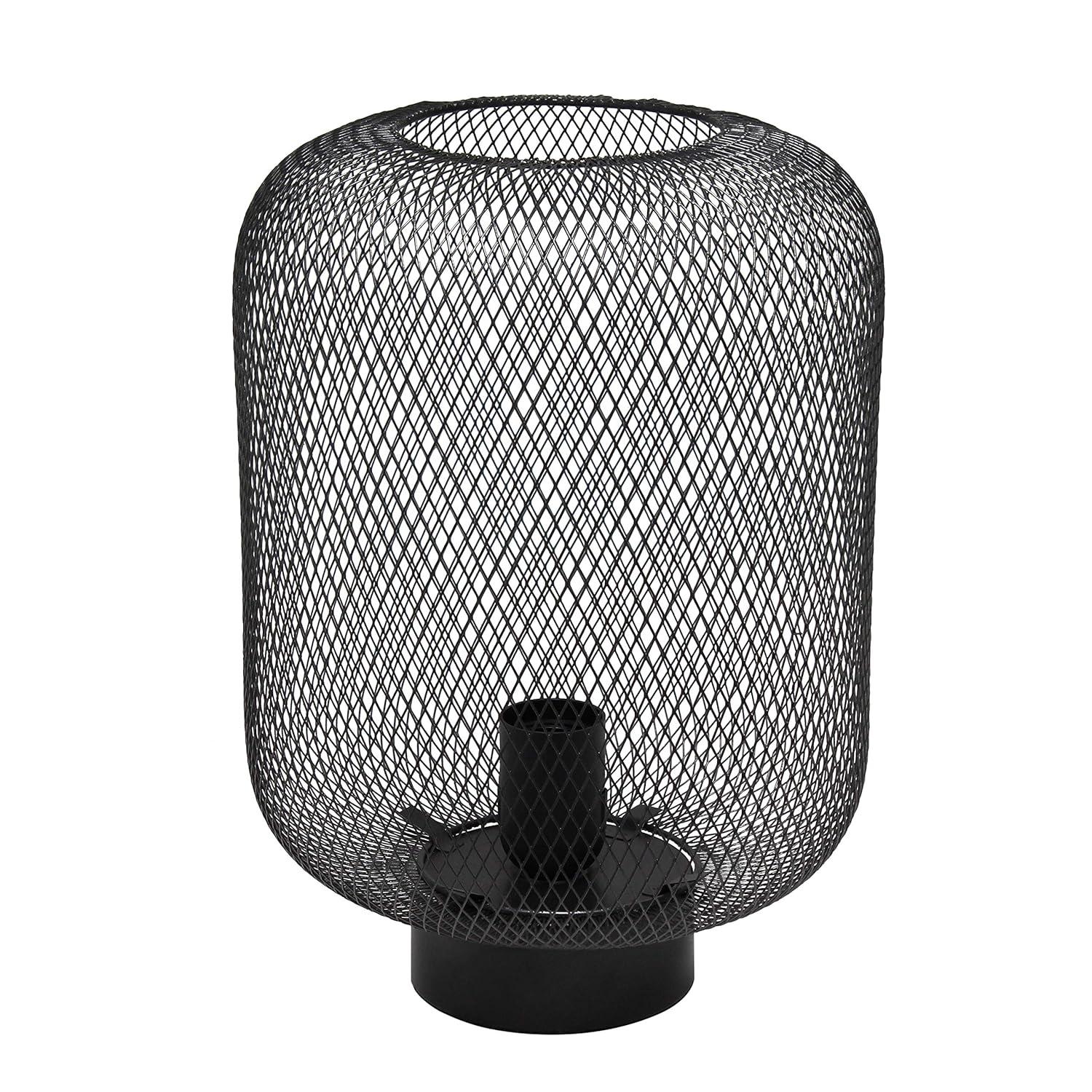 Metal Mesh Industrial Table Lamp Black - Simple Designs: ETL Listed, No Assembly Required