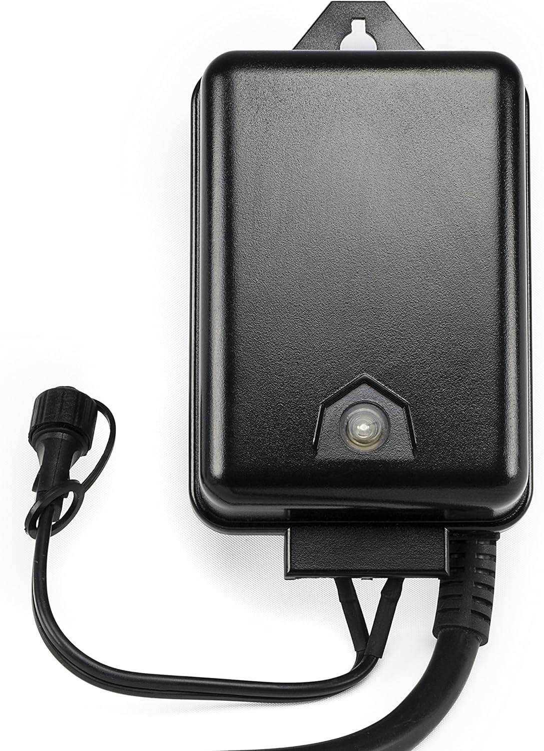 Black 60W 12V Electronic Transformer with Photocell Sensor