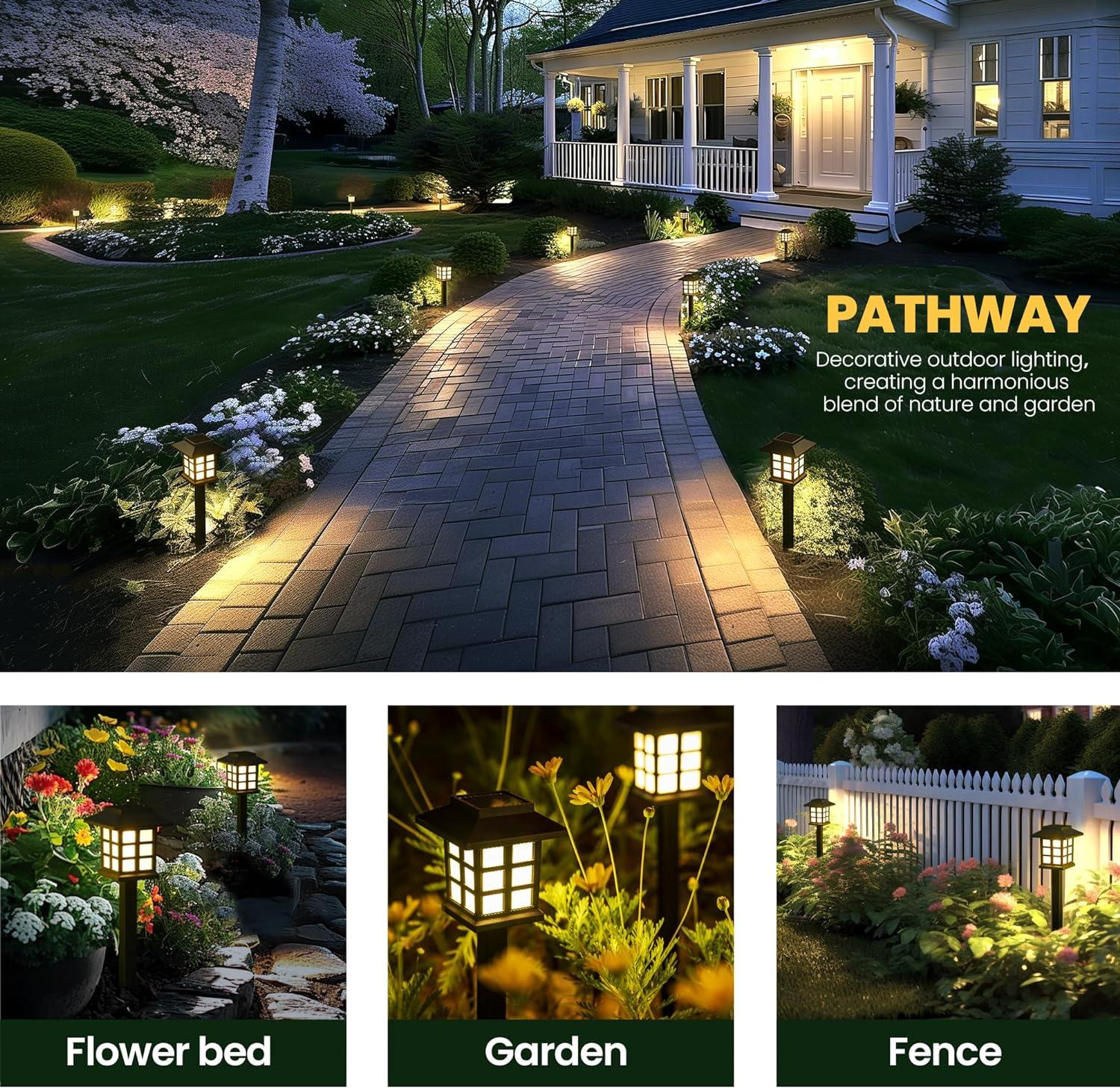 Solar Outdoor Lights,12 Pack LED Solar Lights Outdoor Waterproof Solar Walkway Lights