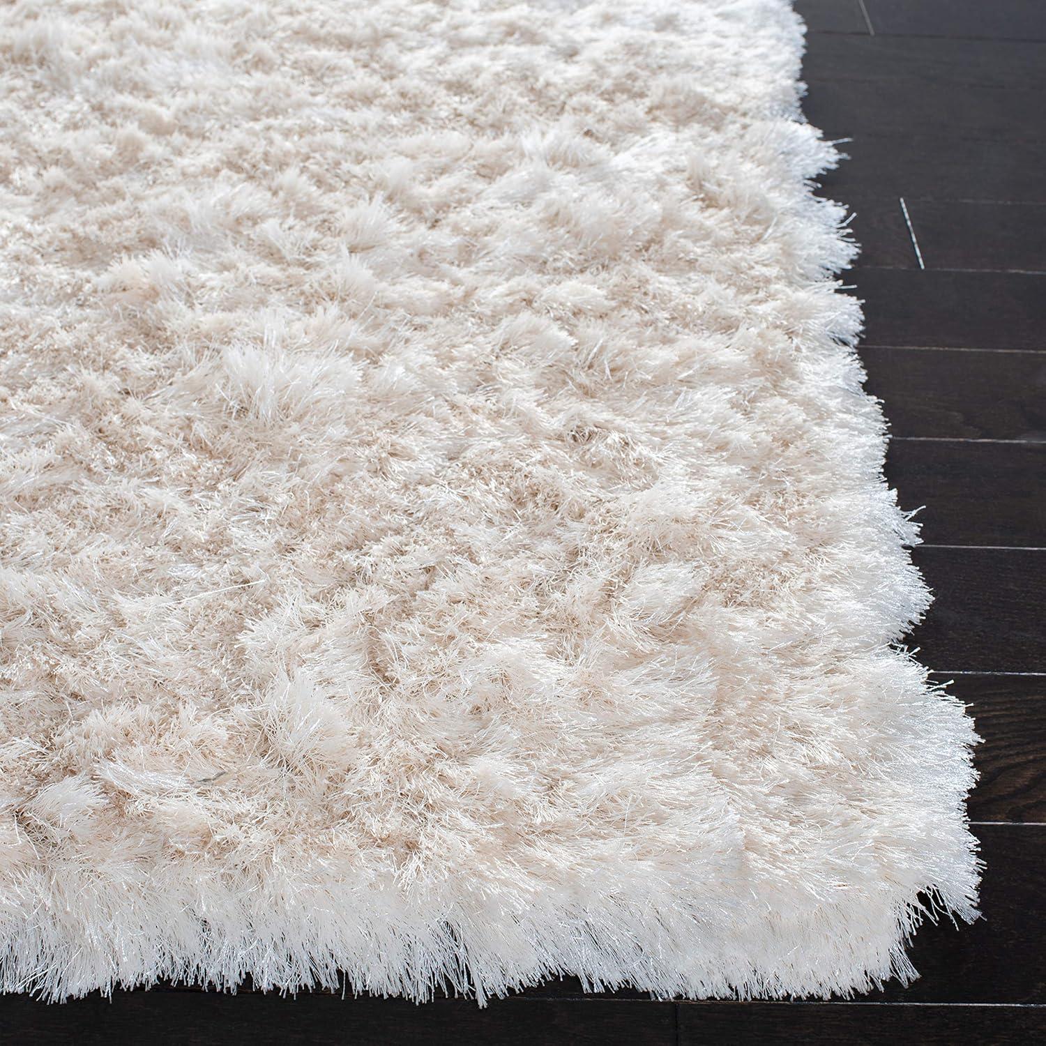 Paris Shag SG511 Hand Tufted Indoor Area Rug - Ivory - 7'x7' Square - Safavieh