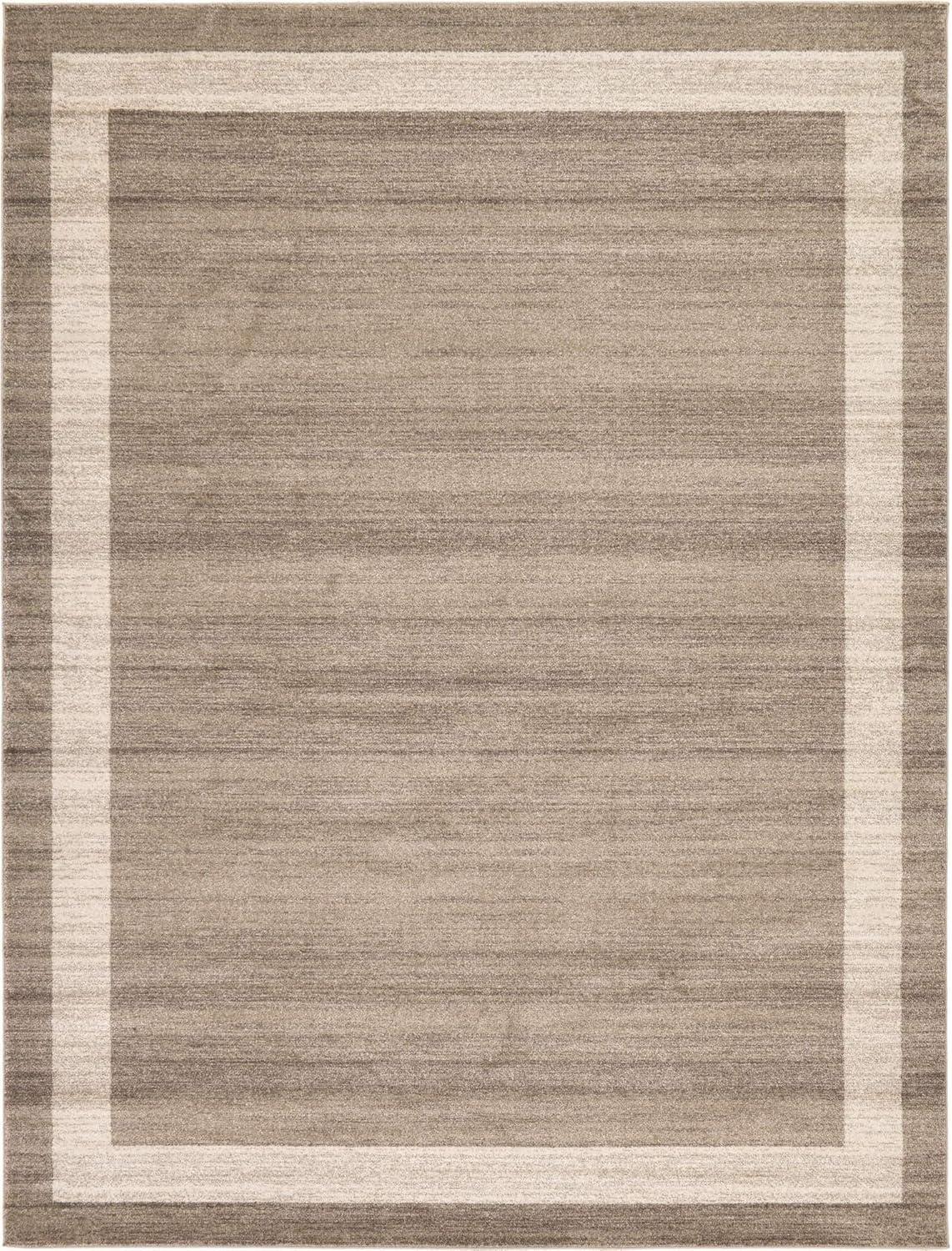 Unique Loom Del Mar Collection Area Rug - Maria (9' x 12' 2" Rectangle Light Brown/Ivory)