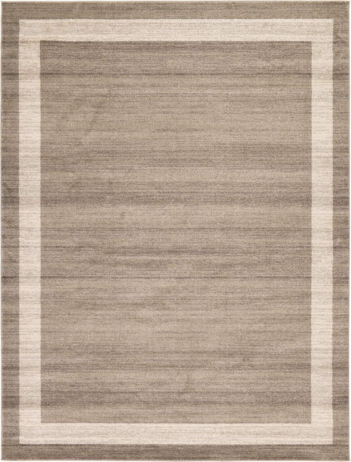 Unique Loom Del Mar Collection Area Rug - Maria (9' x 12' Rectangle Light Brown/Ivory)