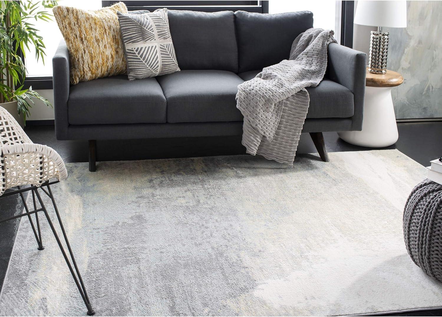 Jasper JSP114 Power Loomed Area Rug - Grey/Gold - 4'x6' - Safavieh.