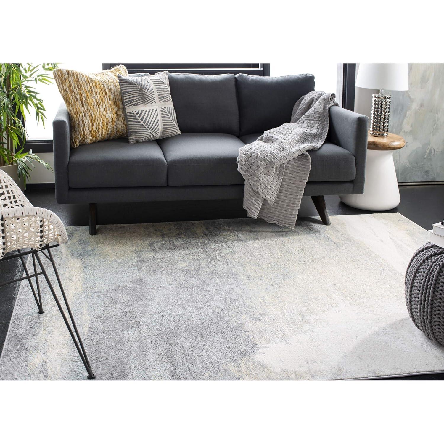 Jasper JSP114 Power Loomed Area Rug - Grey/Gold - 4'x6' - Safavieh.