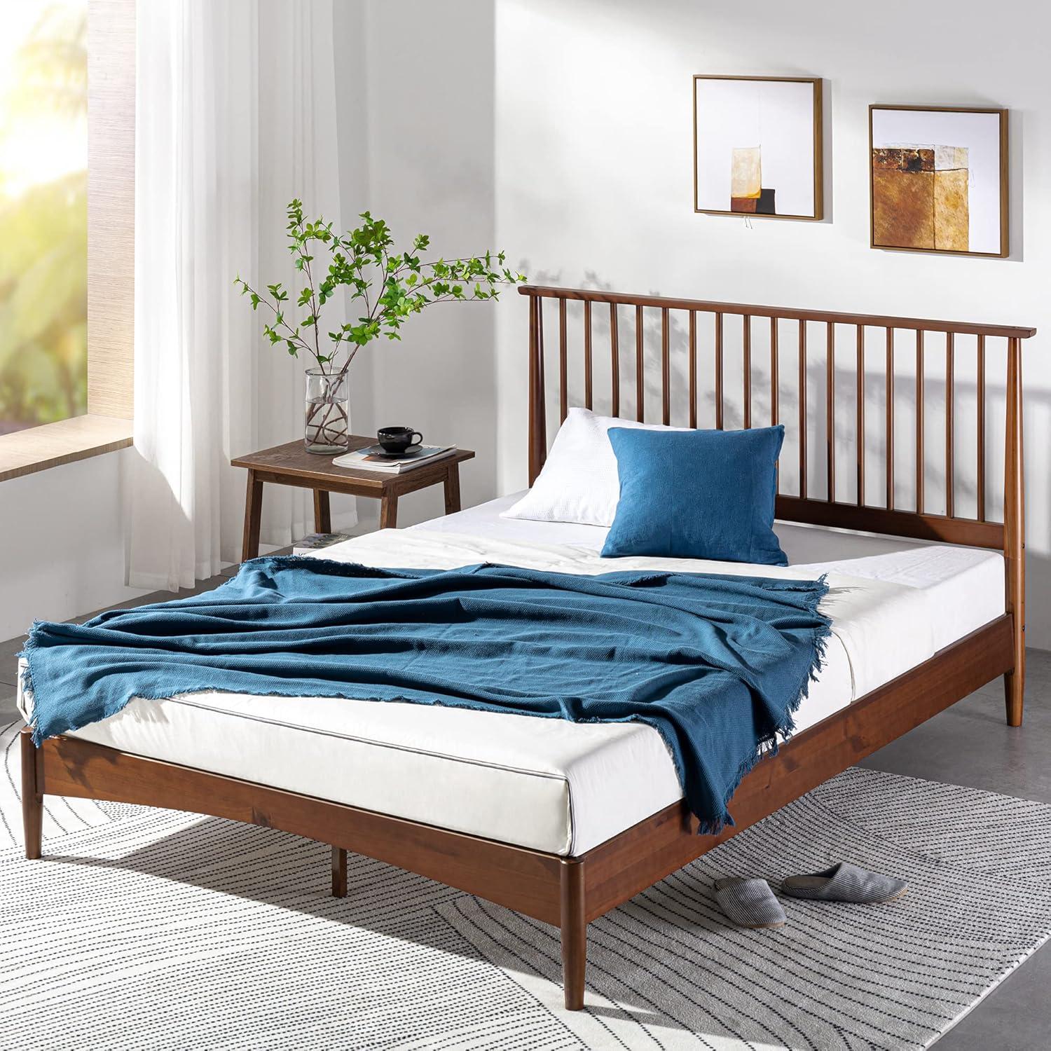Rashay Mid-Century Modern Solid Wood Spindle Platform Bed
