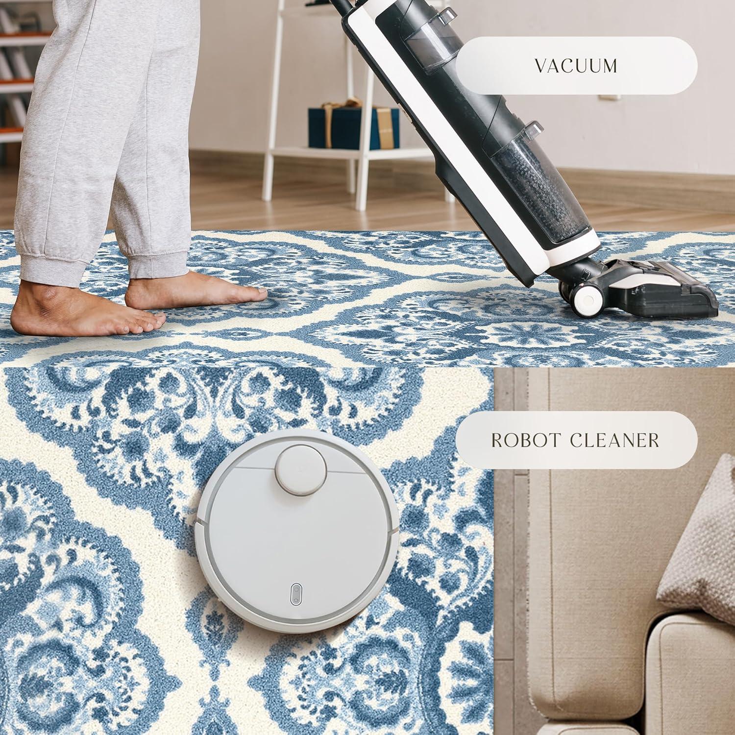Hertel Floral Blue Area Rug