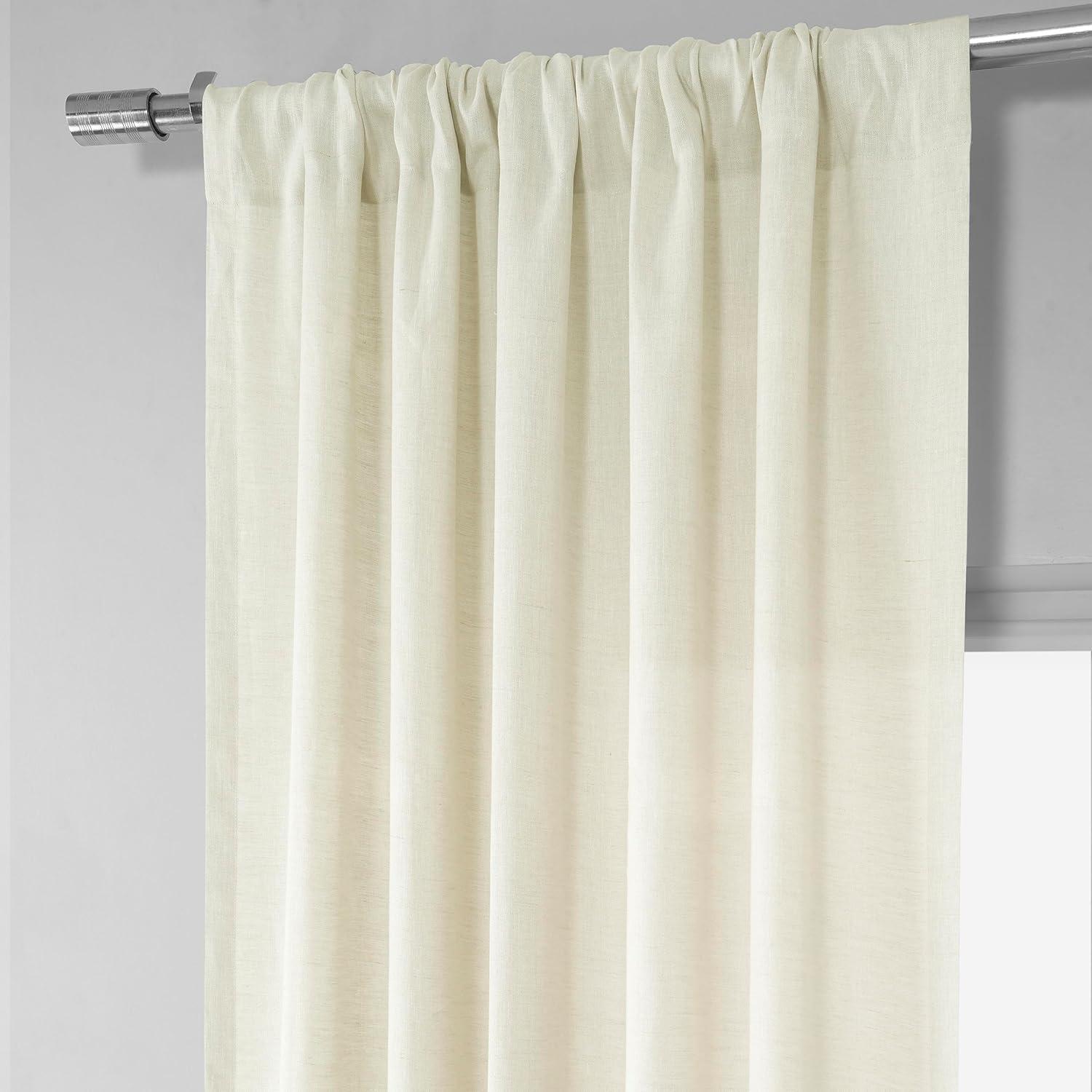 Exclusive Fabrics  Signature French Linen Sheer Curtain (1 Panel) 50 X 96 - Antique Lace