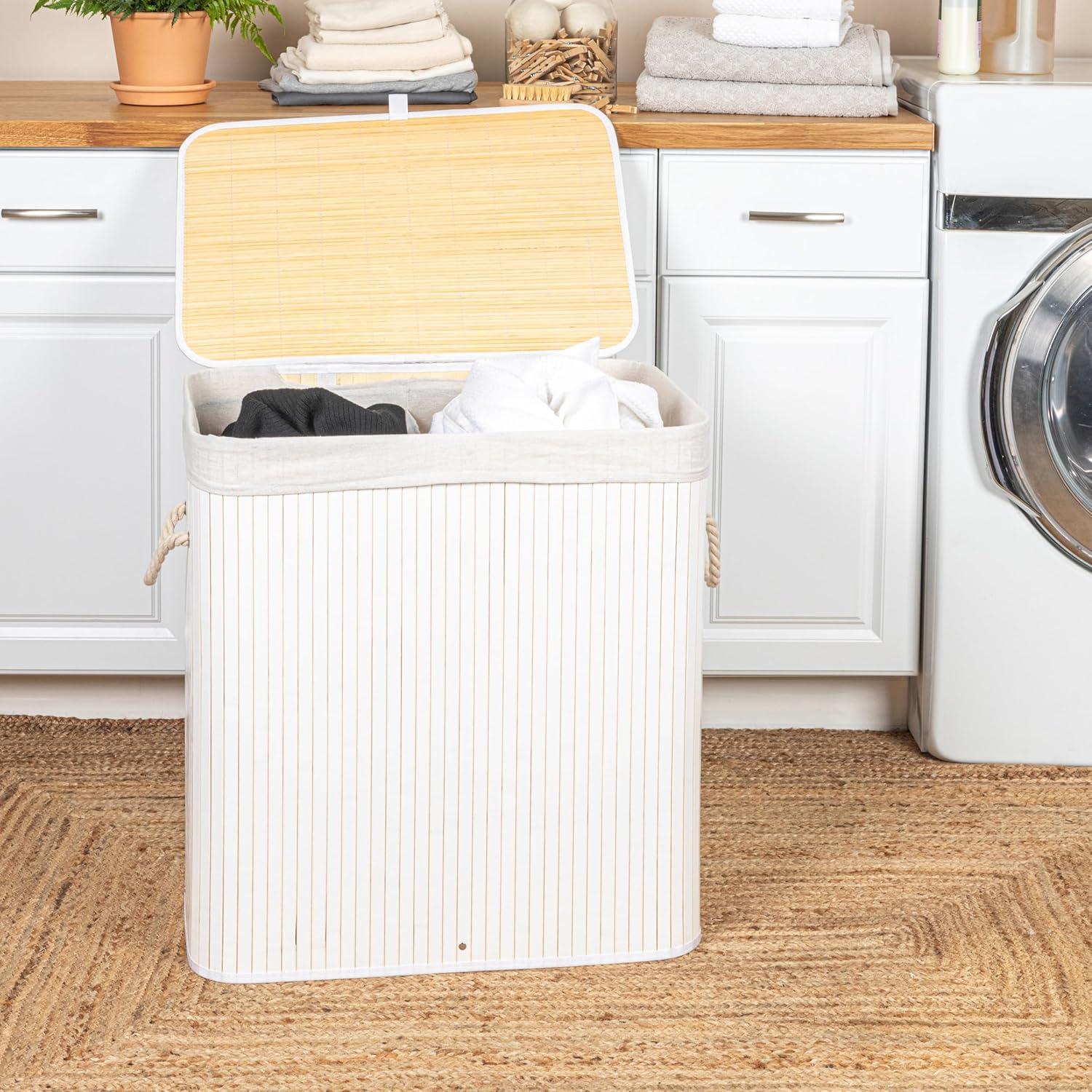 Household Essentials Grove Bamboo Laundry Hamper with Handles