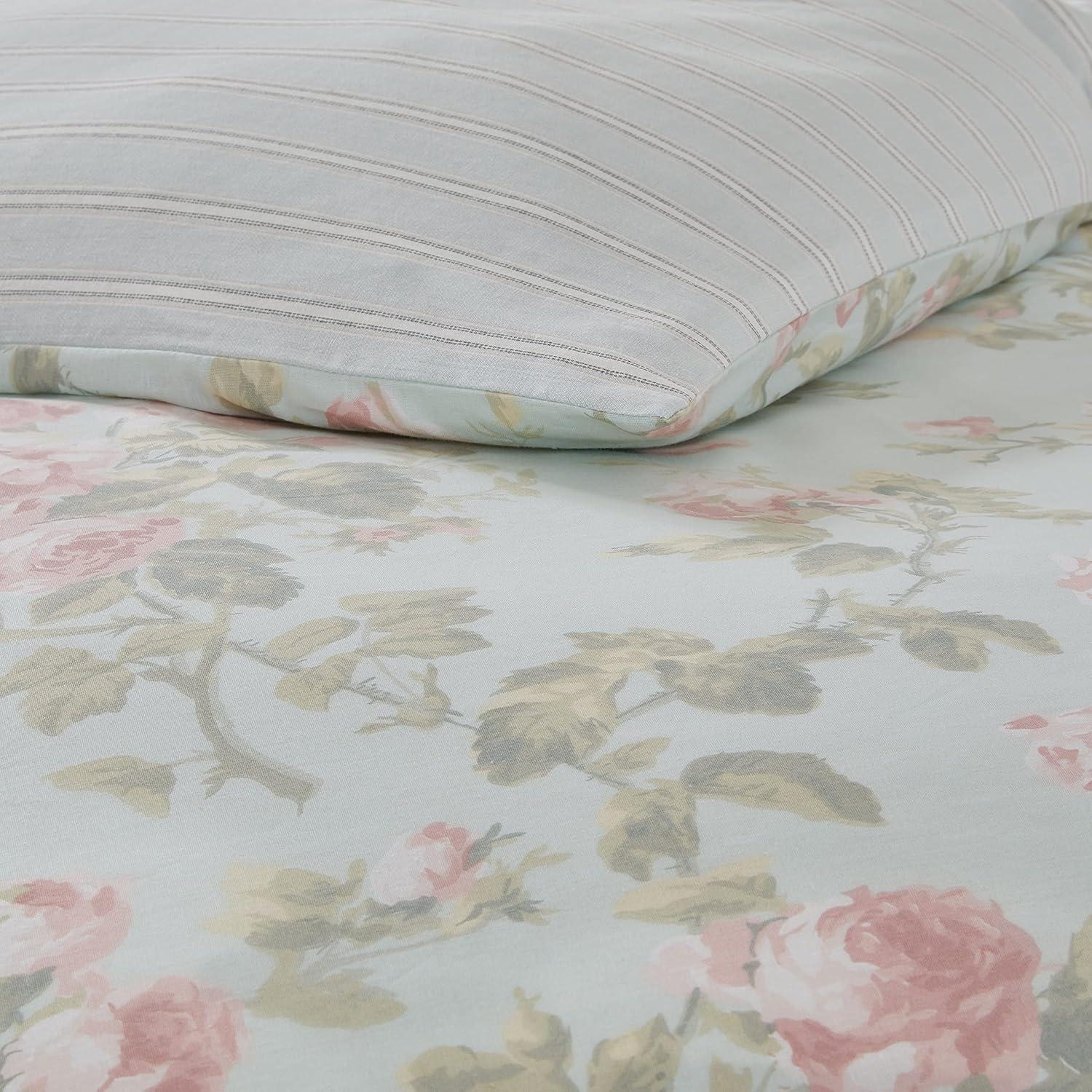 Madelynn Blue Cotton Floral Full Bedspread Cover Set